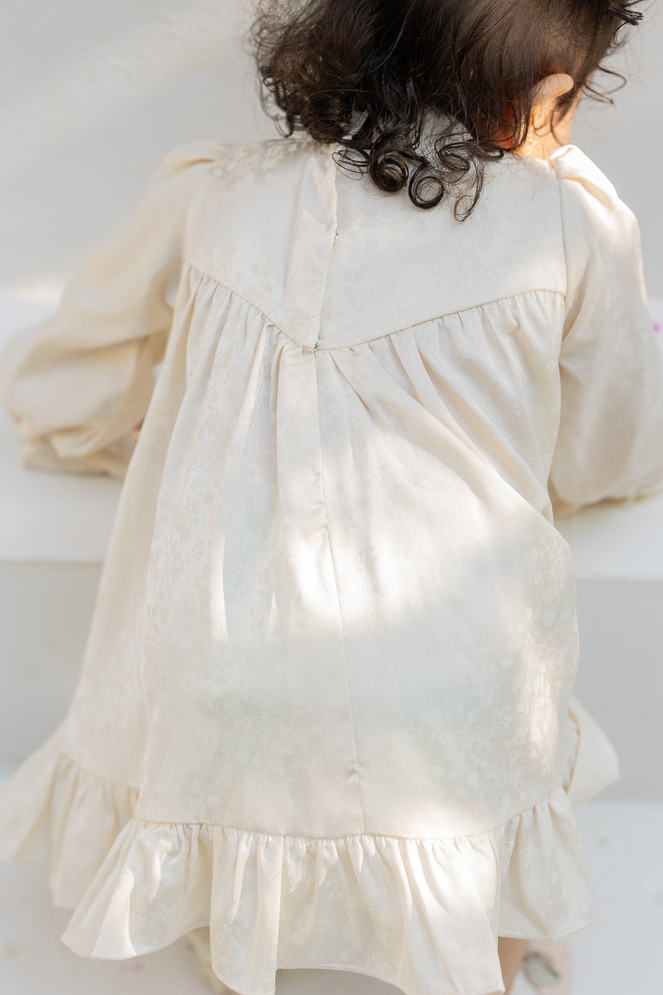Elegant Ivory Baby Dress with Frill Details