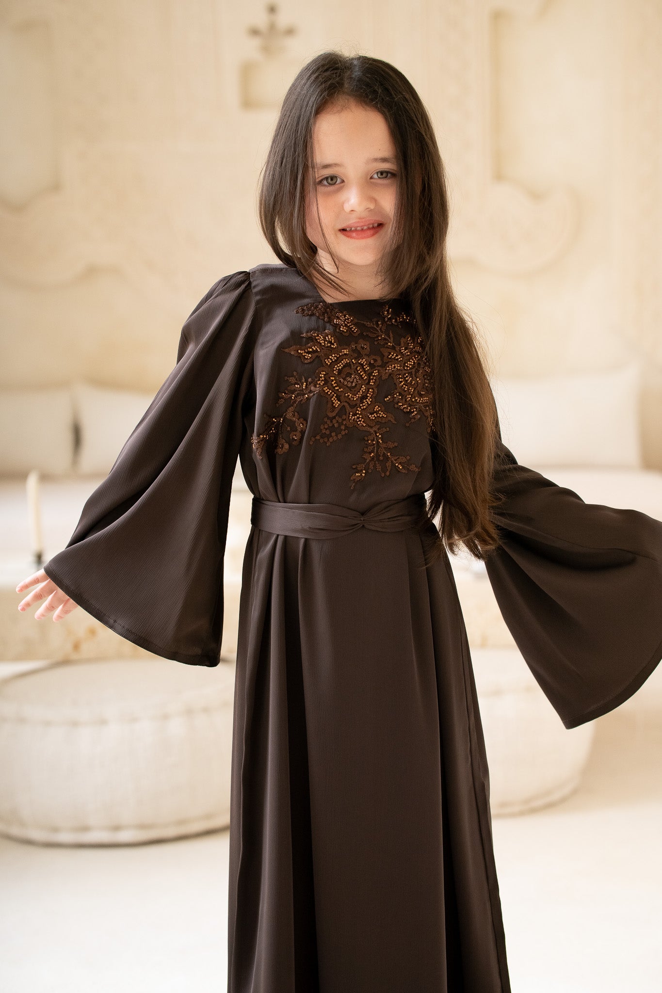 Cocoa Bronze Kids Abaya