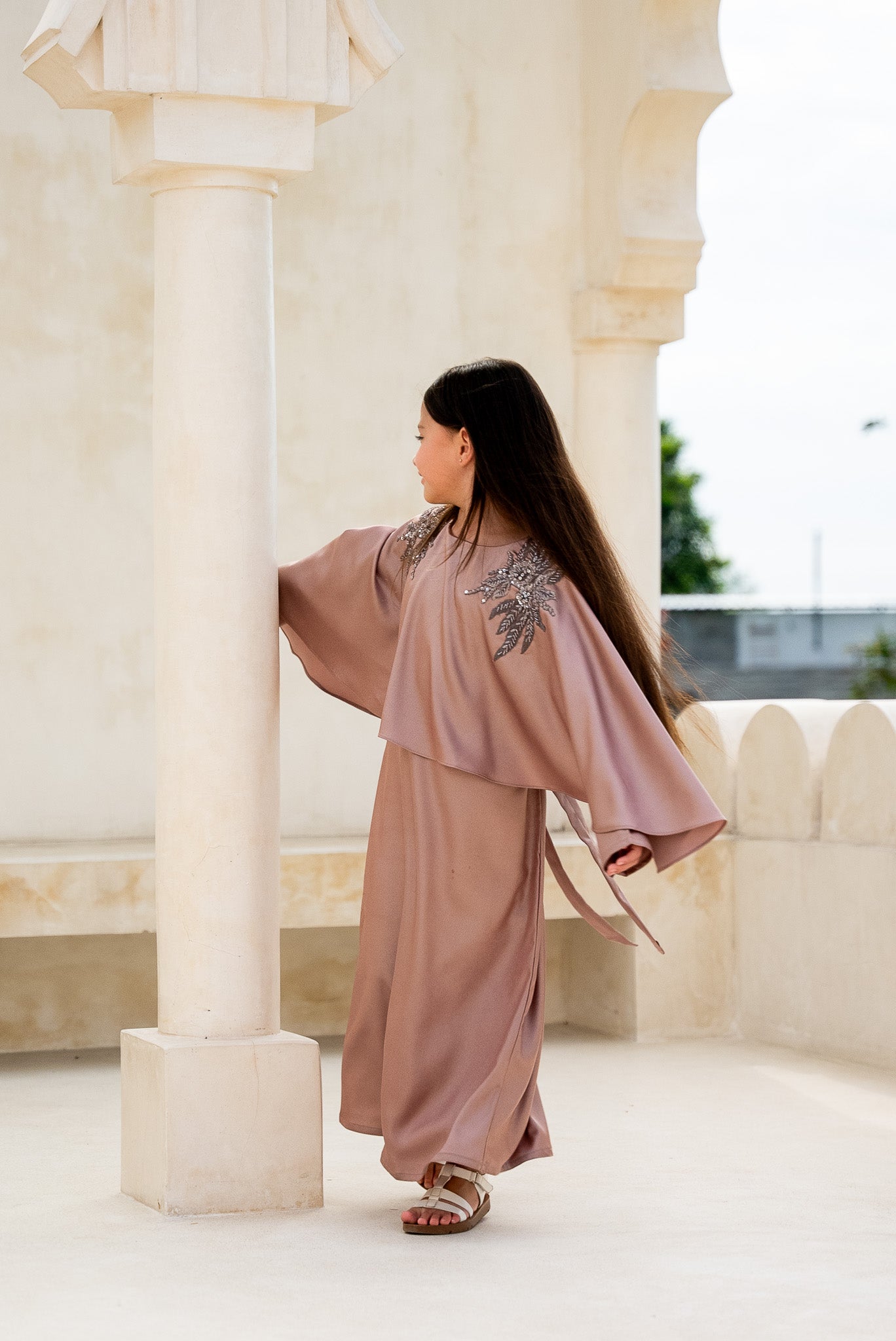Dusky Plum Kids Abaya