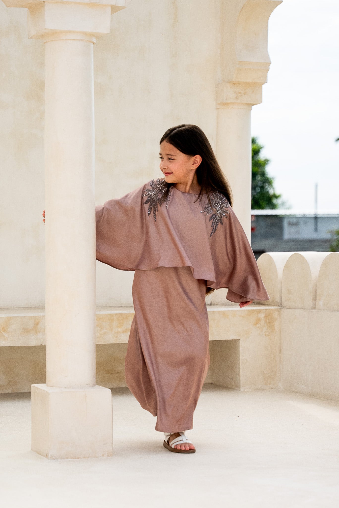 Dusky Plum Kids Abaya