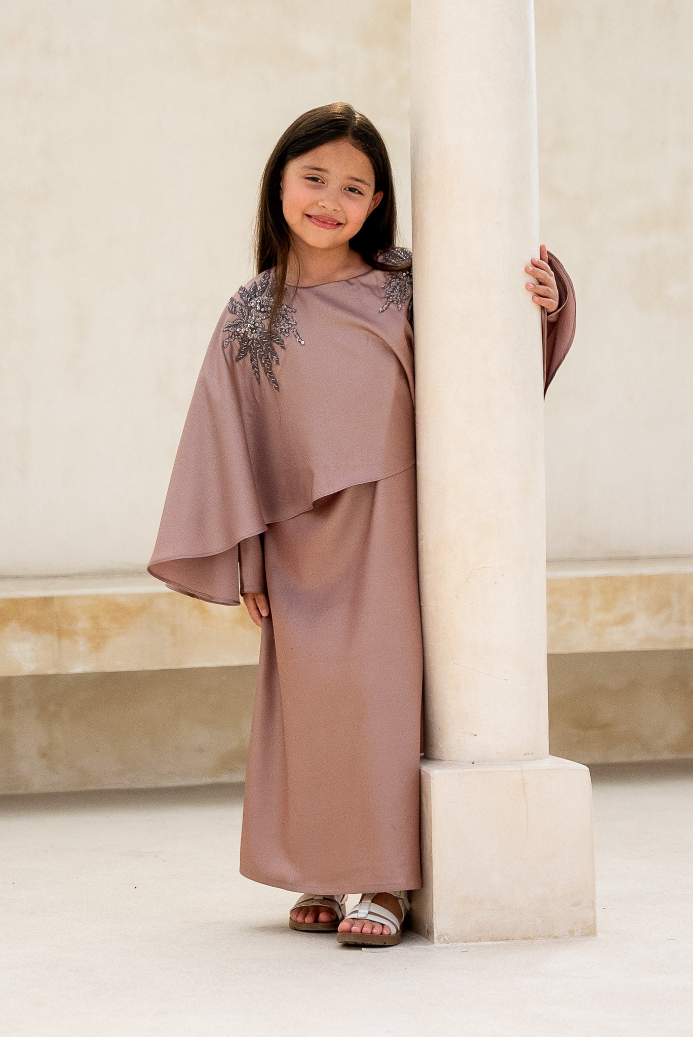 Dusky Plum Kids Abaya