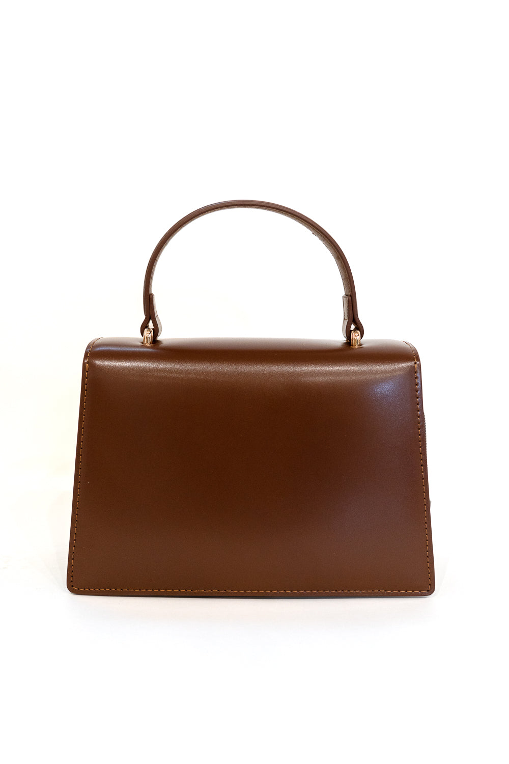 The Heritage Luxe Structured Top Handle Satchel - Brown Tan