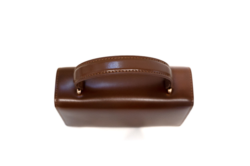 The Heritage Luxe Structured Top Handle Satchel - Brown Tan