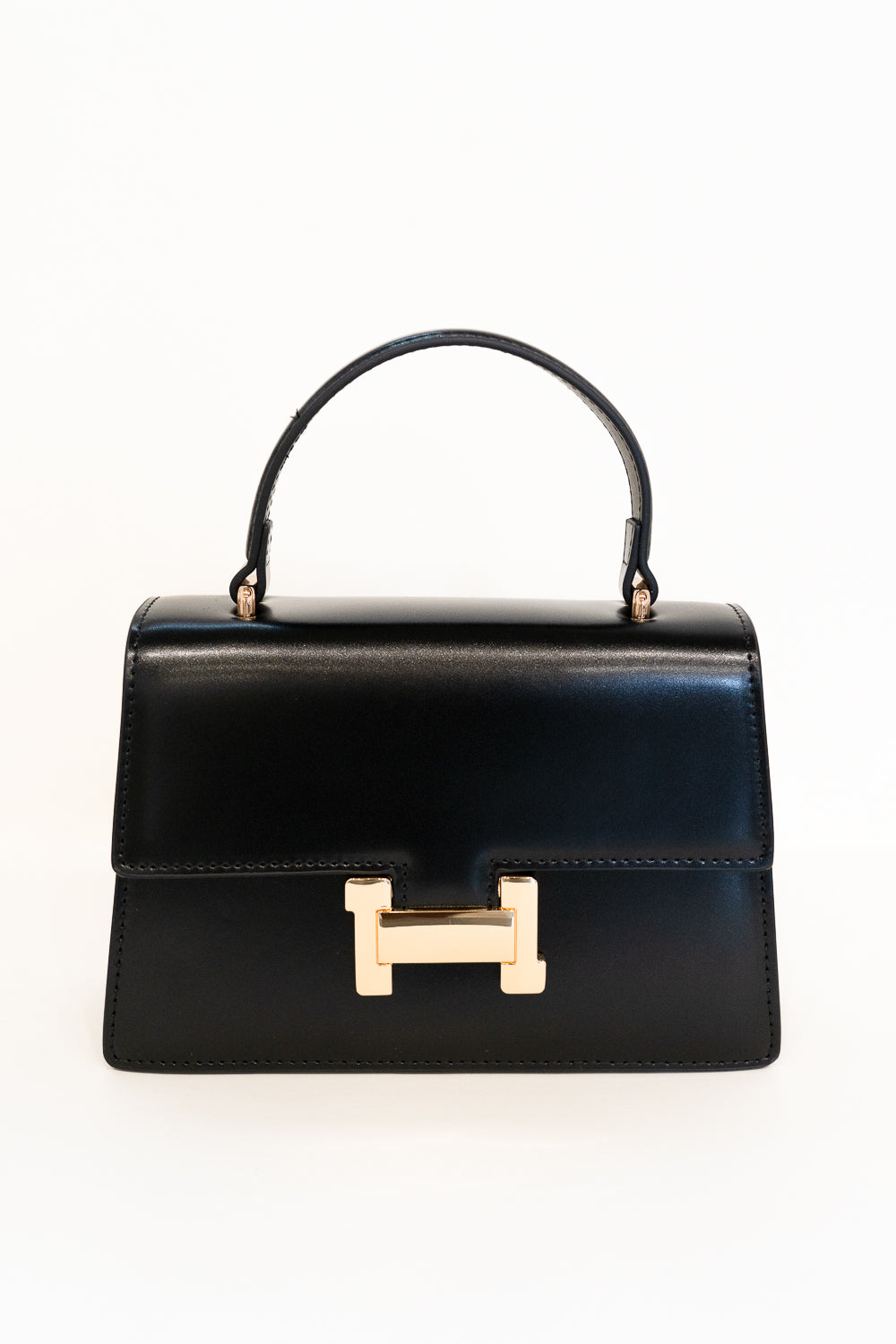 The Heritage Luxe Structured Top Handle Satchel - Black Noir