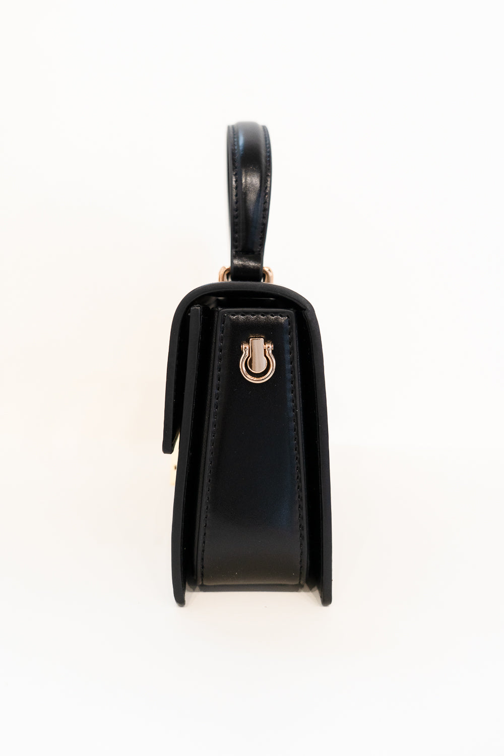 The Heritage Luxe Structured Top Handle Satchel - Black Noir