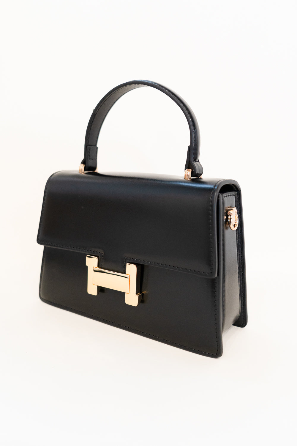 The Heritage Luxe Structured Top Handle Satchel - Black Noir