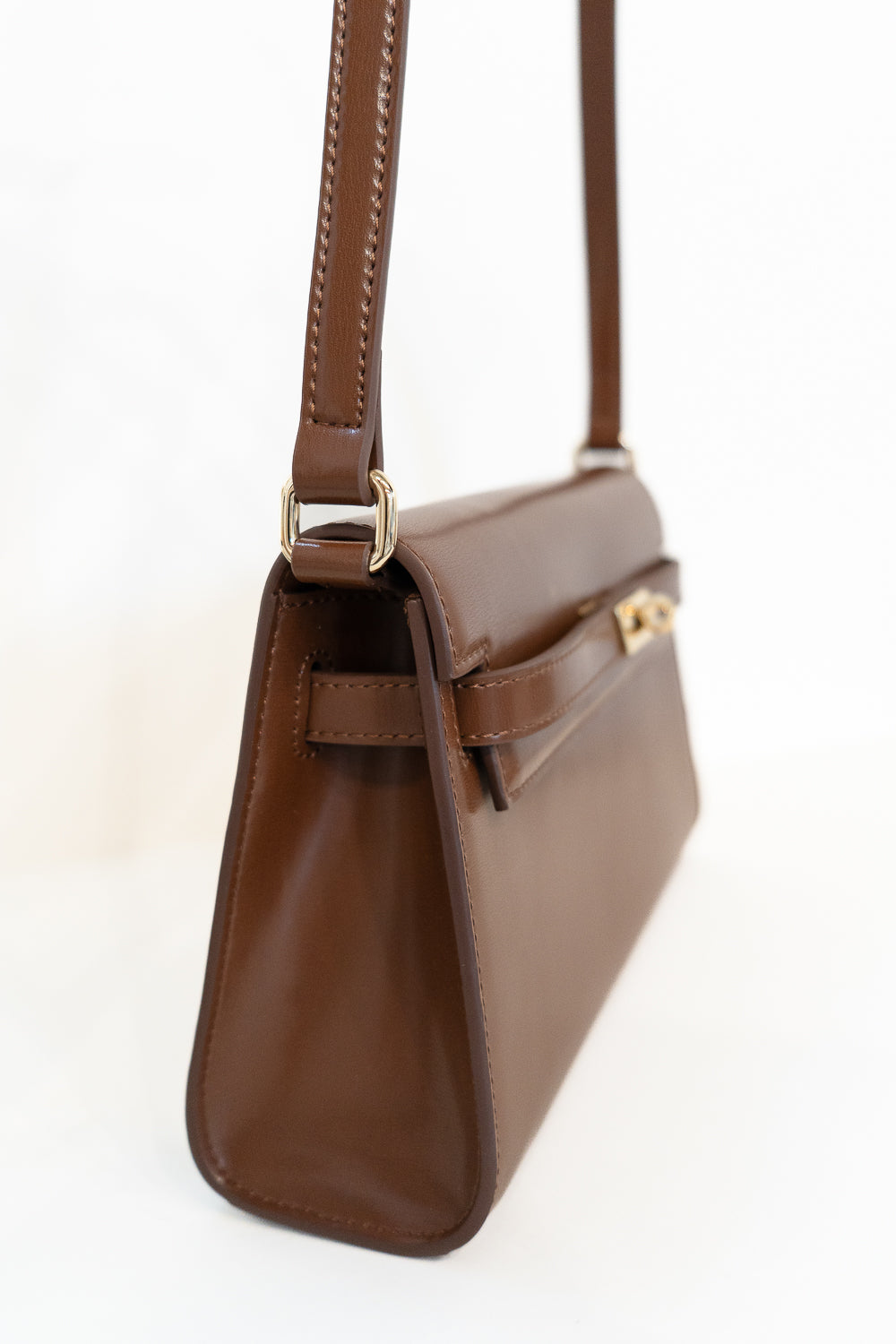 Sloan Slim Caramel Leather Handbag - Convertible Crossbody
