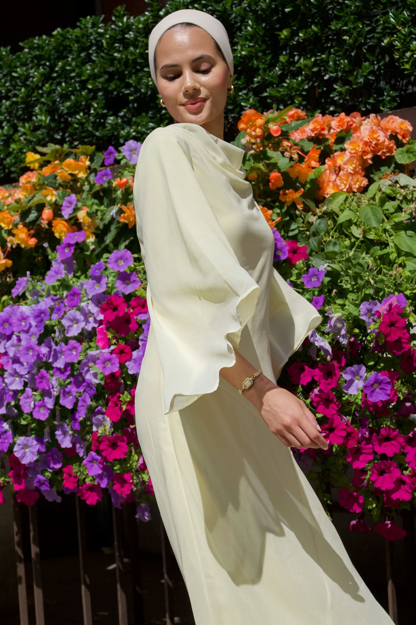 Elegant Lime Luxe Long Sleeve Maxi Dress