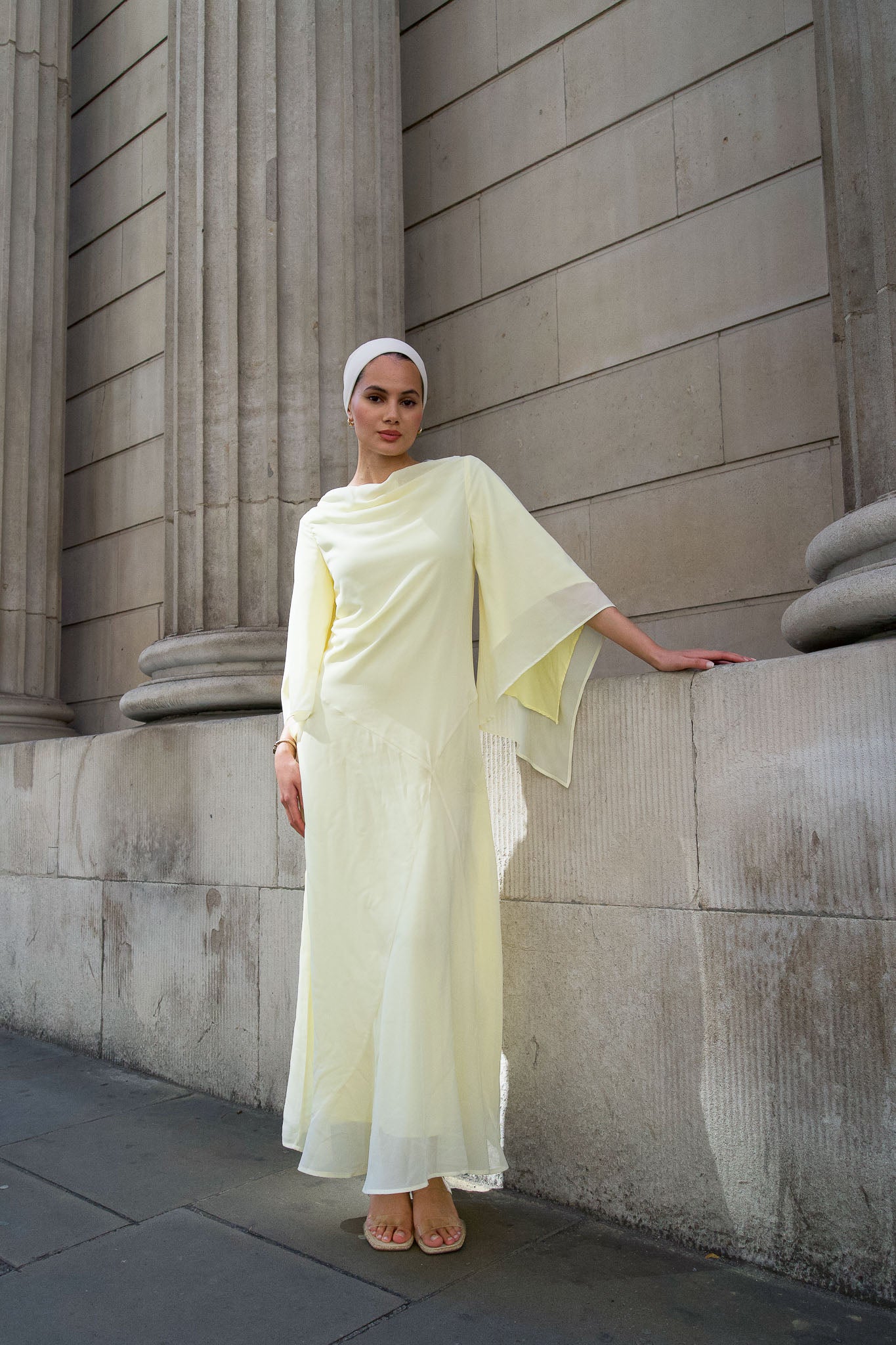 Elegant Lime Luxe Long Sleeve Maxi Dress