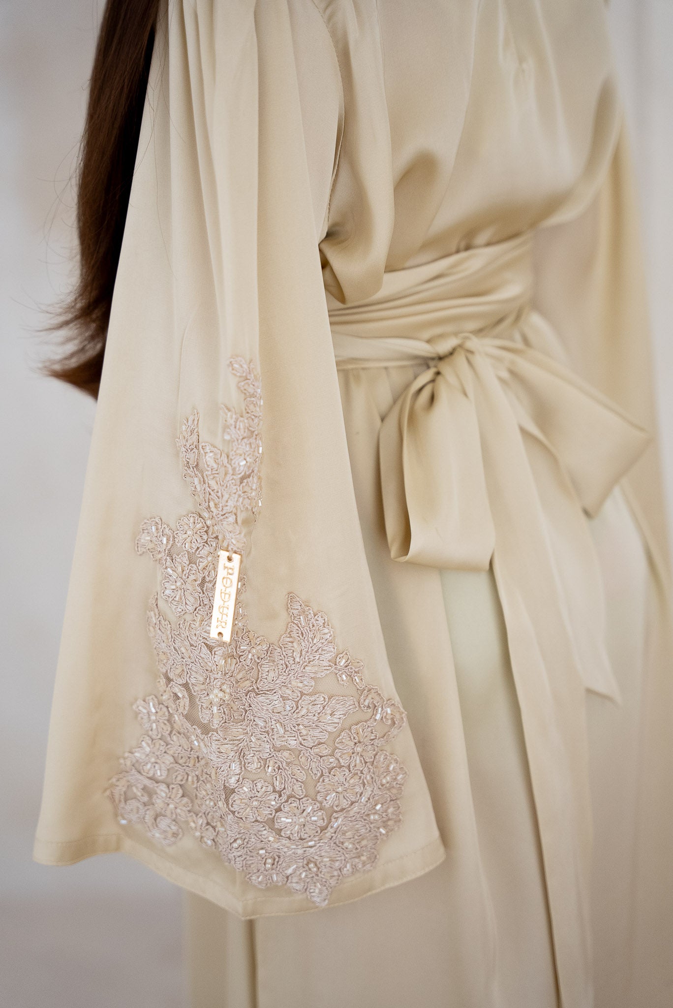 Wrapped ivory cream Kids Abaya