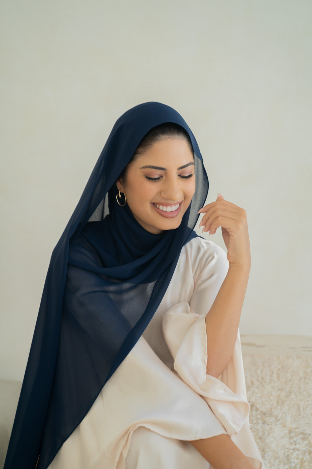 Deep Navy Blue Hijab 164