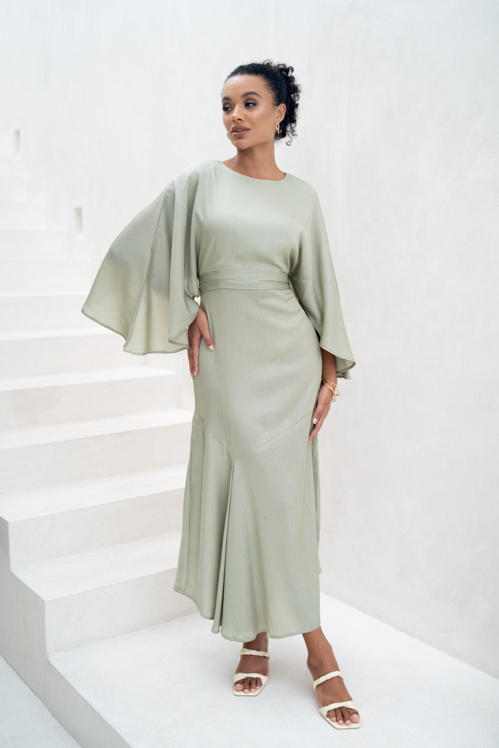 Serene Sage Modest Dress