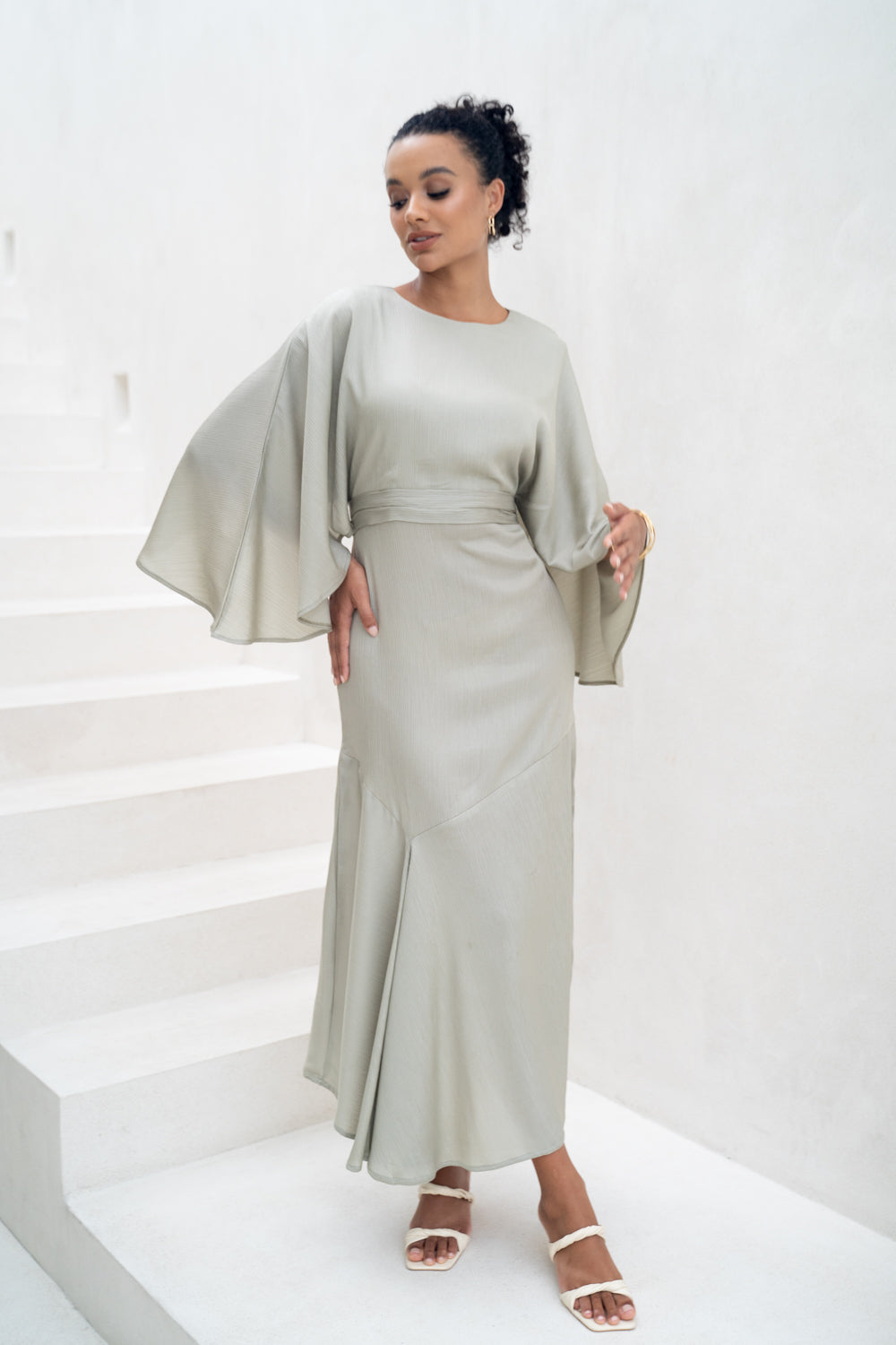 Serene Sage Modest Dress
