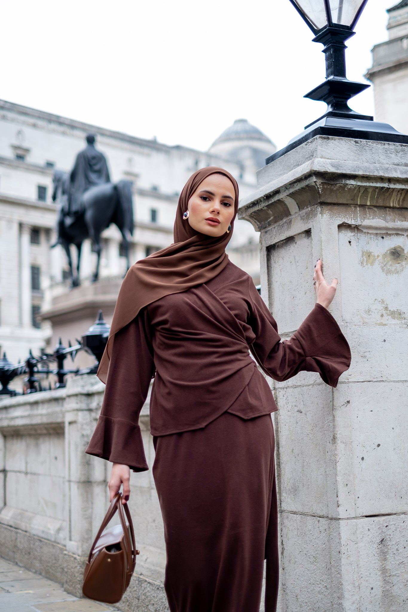 Chocolate Luxe Modest Skirt & Blouse Co-Ord