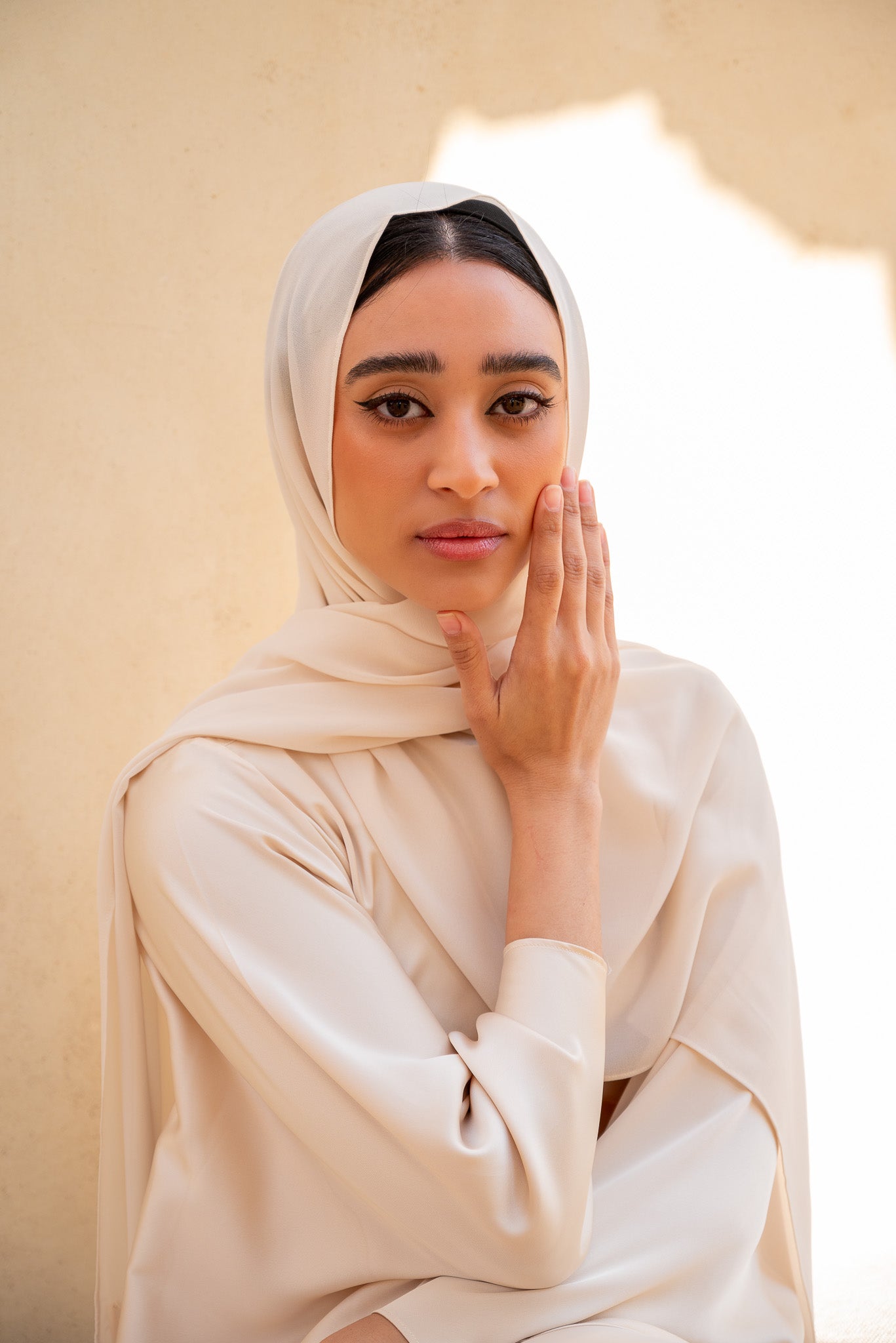 Ivory Bright Chiffon Hijab 25