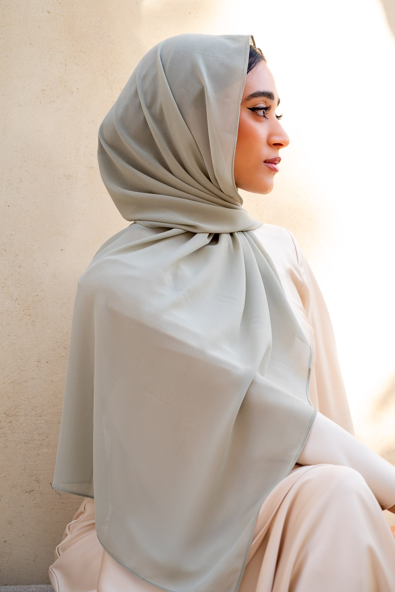 Dull Sage Chiffon Hijab 103