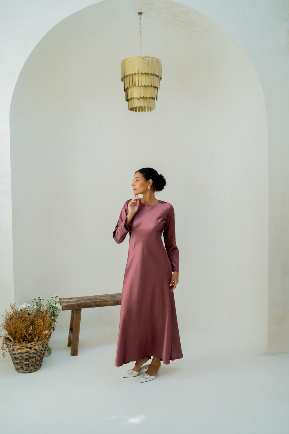 Regal Raspberry Modest Dress