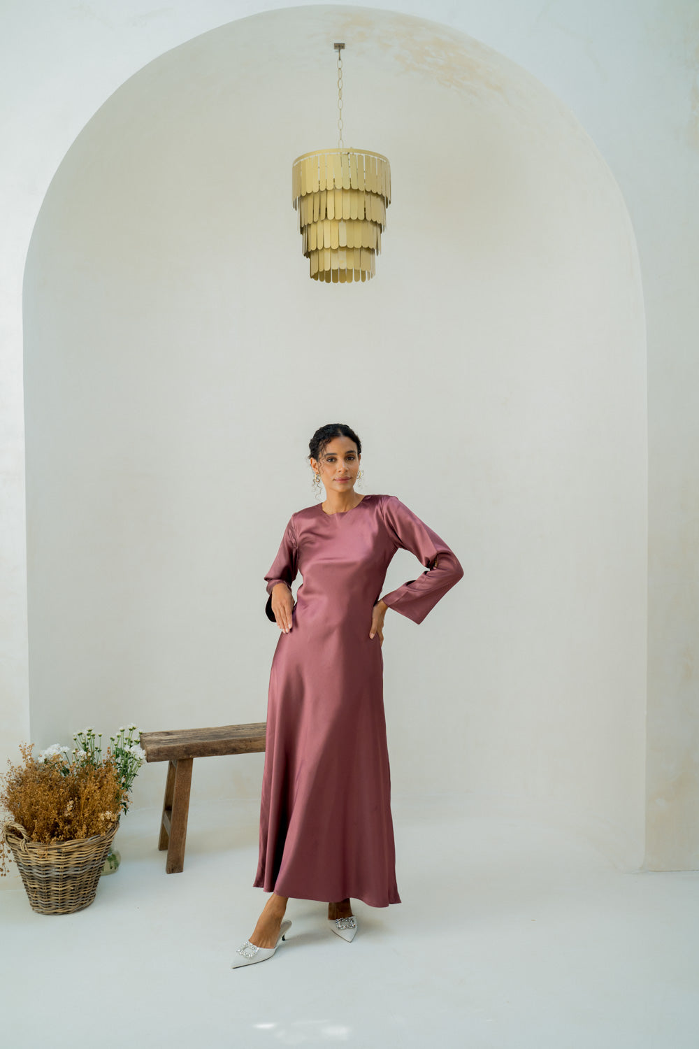 Regal Raspberry Modest Dress