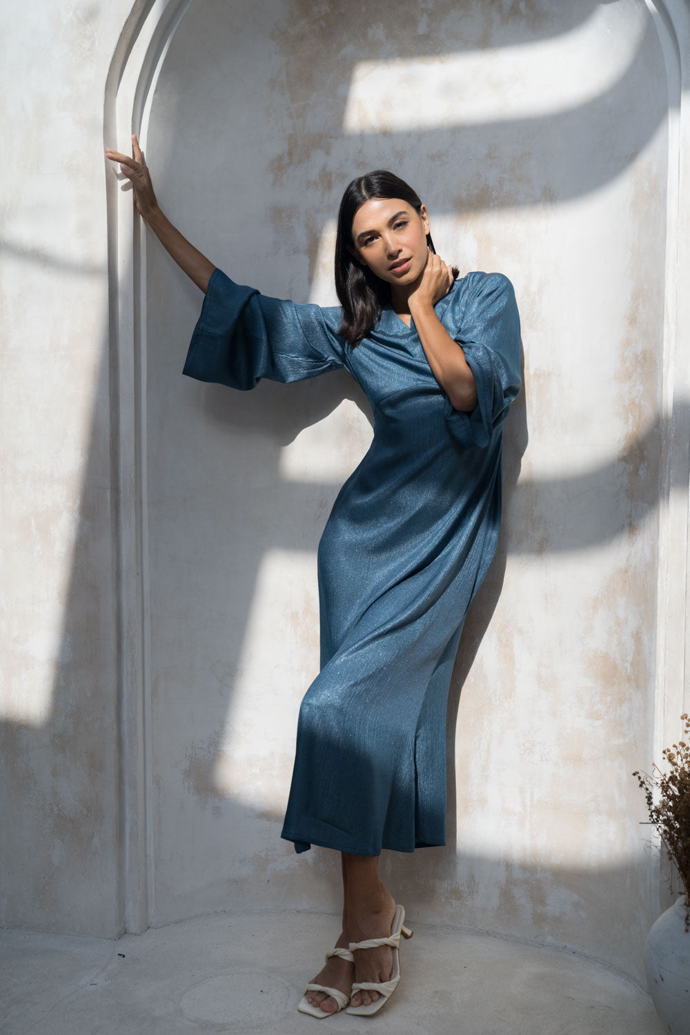 Navy Mist Modest Dress