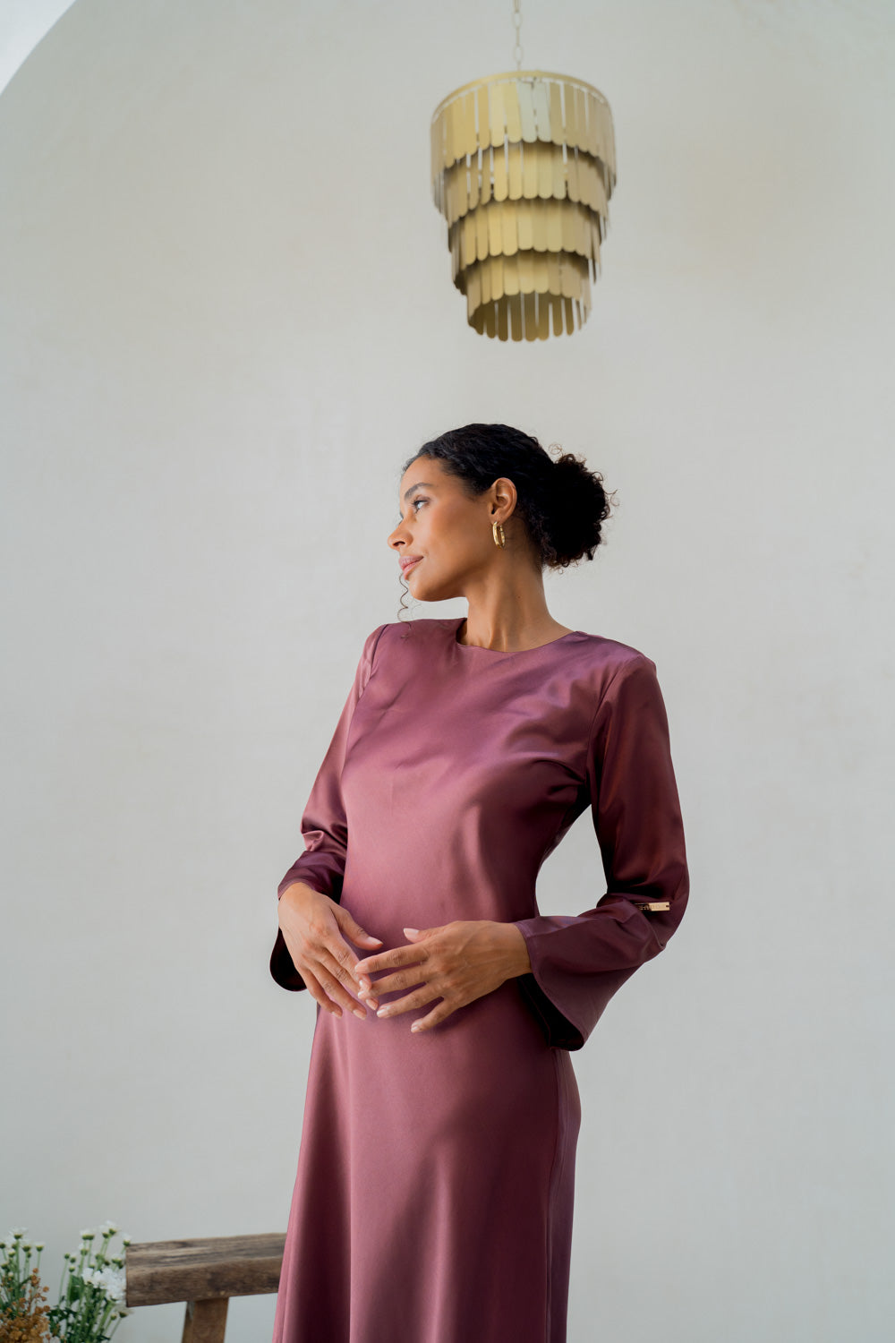 Regal Raspberry Modest Dress