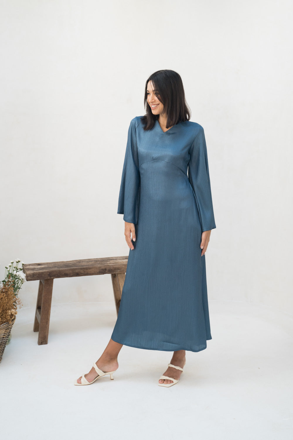 Navy Mist Modest Dress