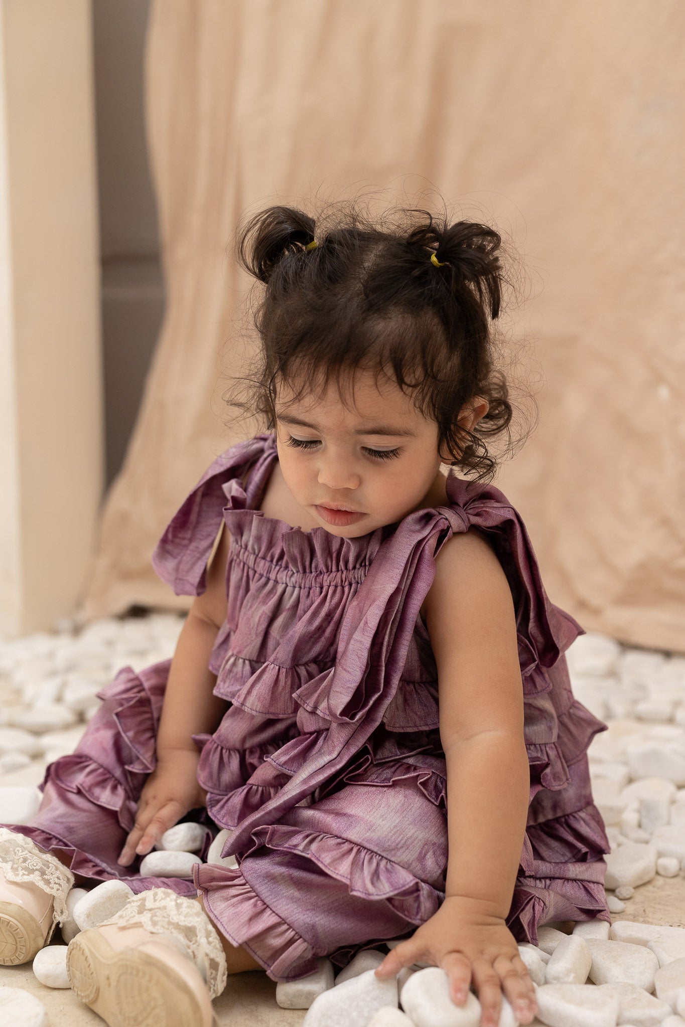 Tie Dye Pink and Purple Ruffle Baby Dress