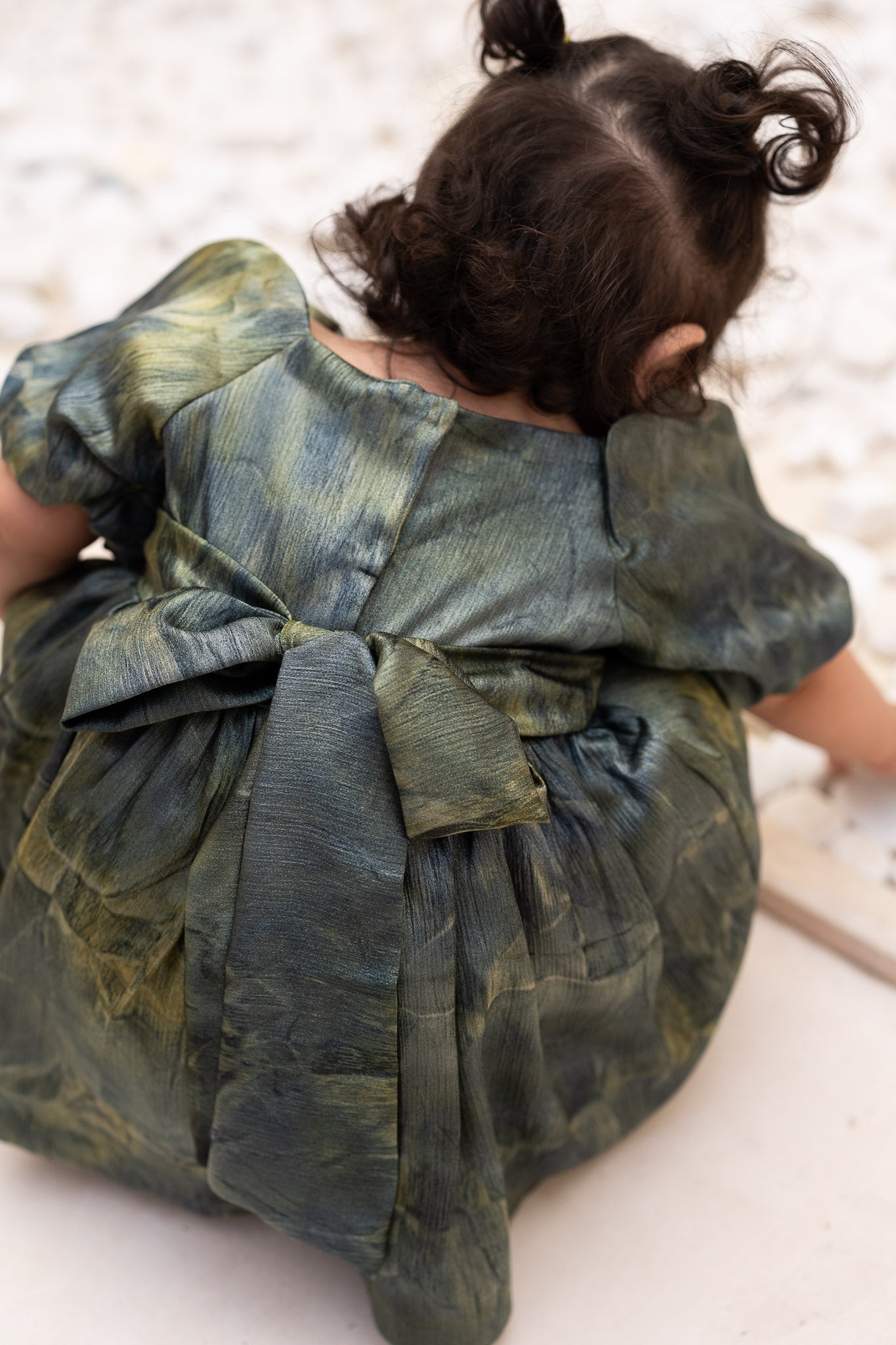 Emerald Sea Green Belted Baby Dress