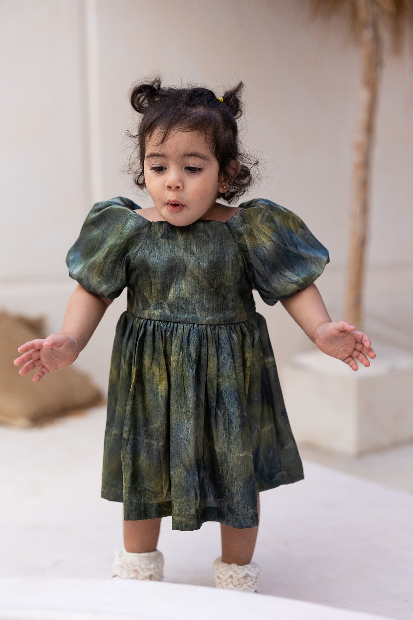 Emerald Sea Green Belted Baby Dress