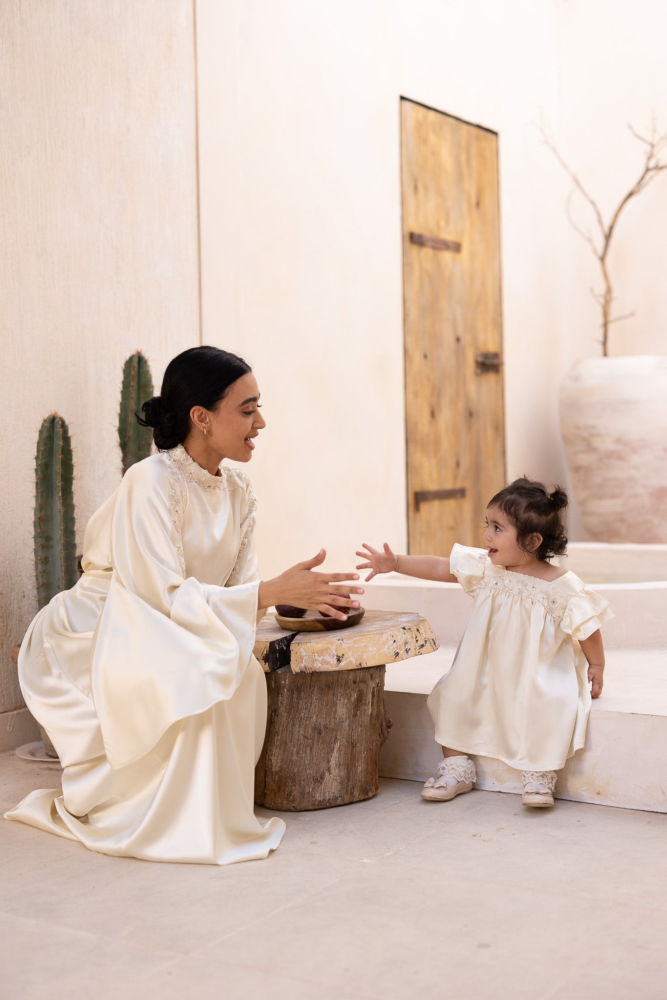 Ivory Embellished Cap Sleeve Baby Dress