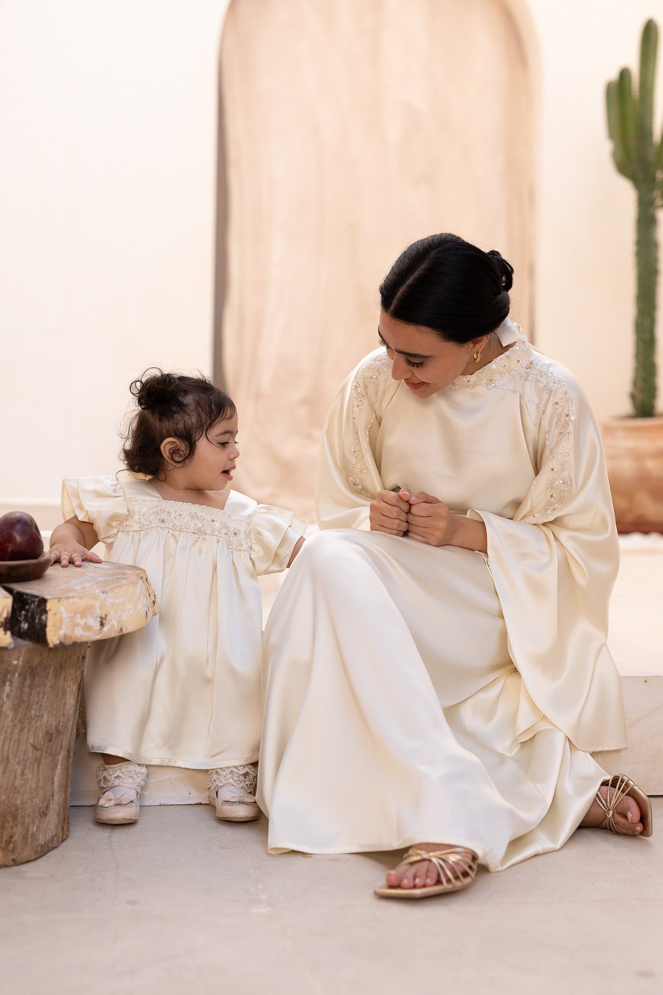 Ivory Embellished Cap Sleeve Baby Dress