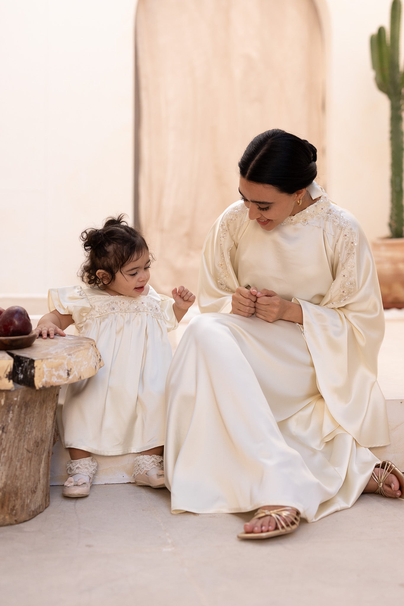 Ivory Embellished Cap Sleeve Baby Dress
