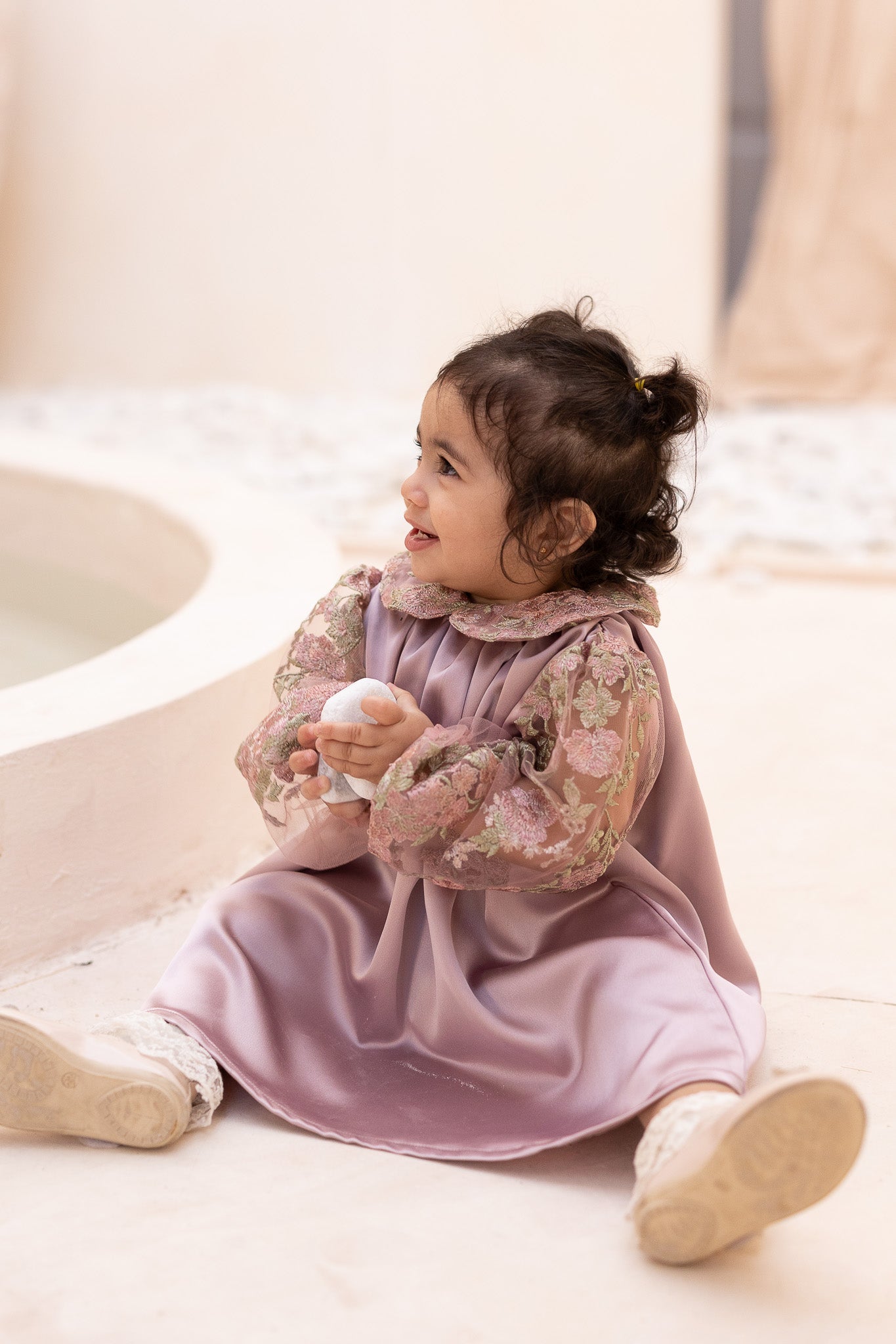 Botanical Lace Pink Baby Dress