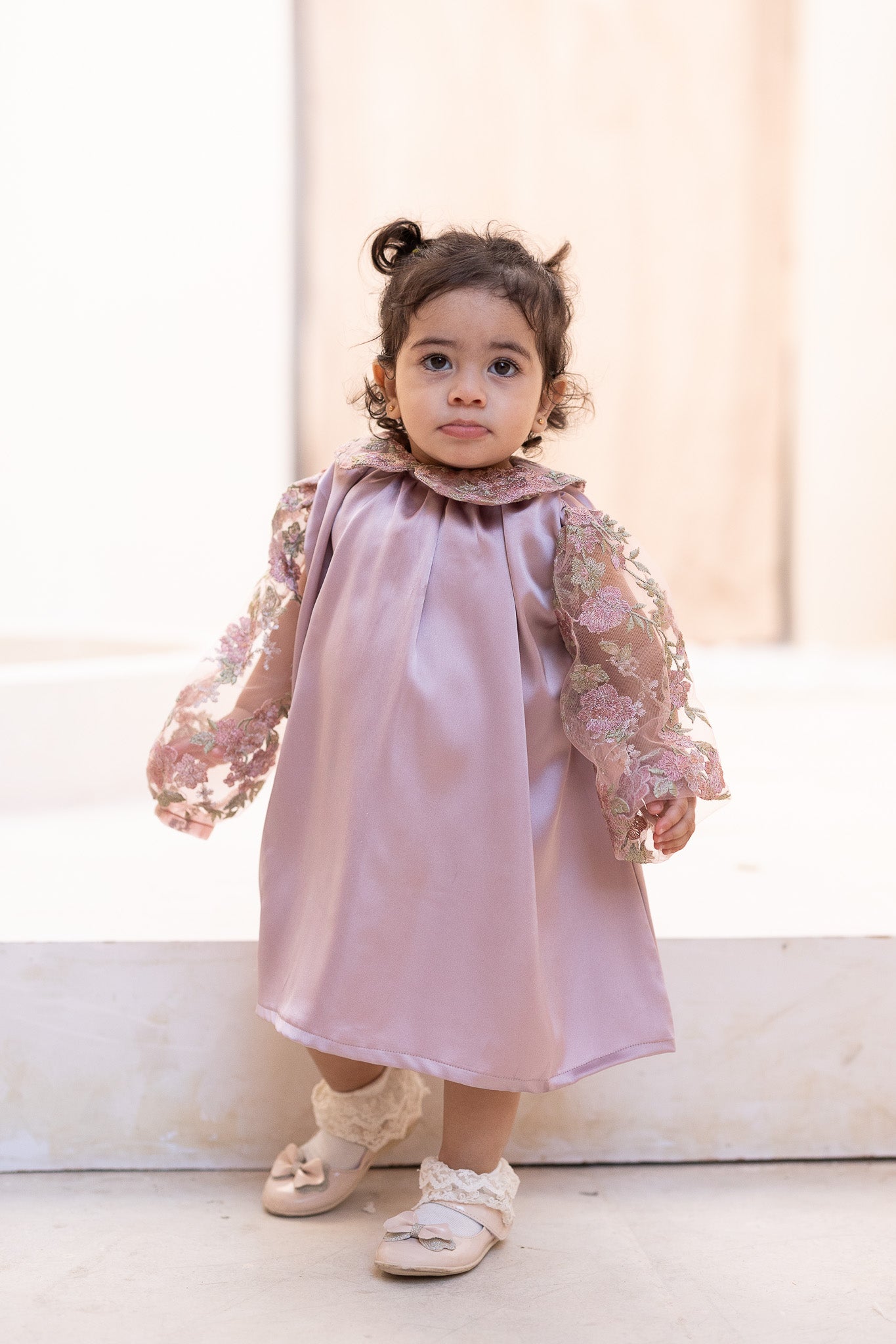 Botanical Lace Pink Baby Dress