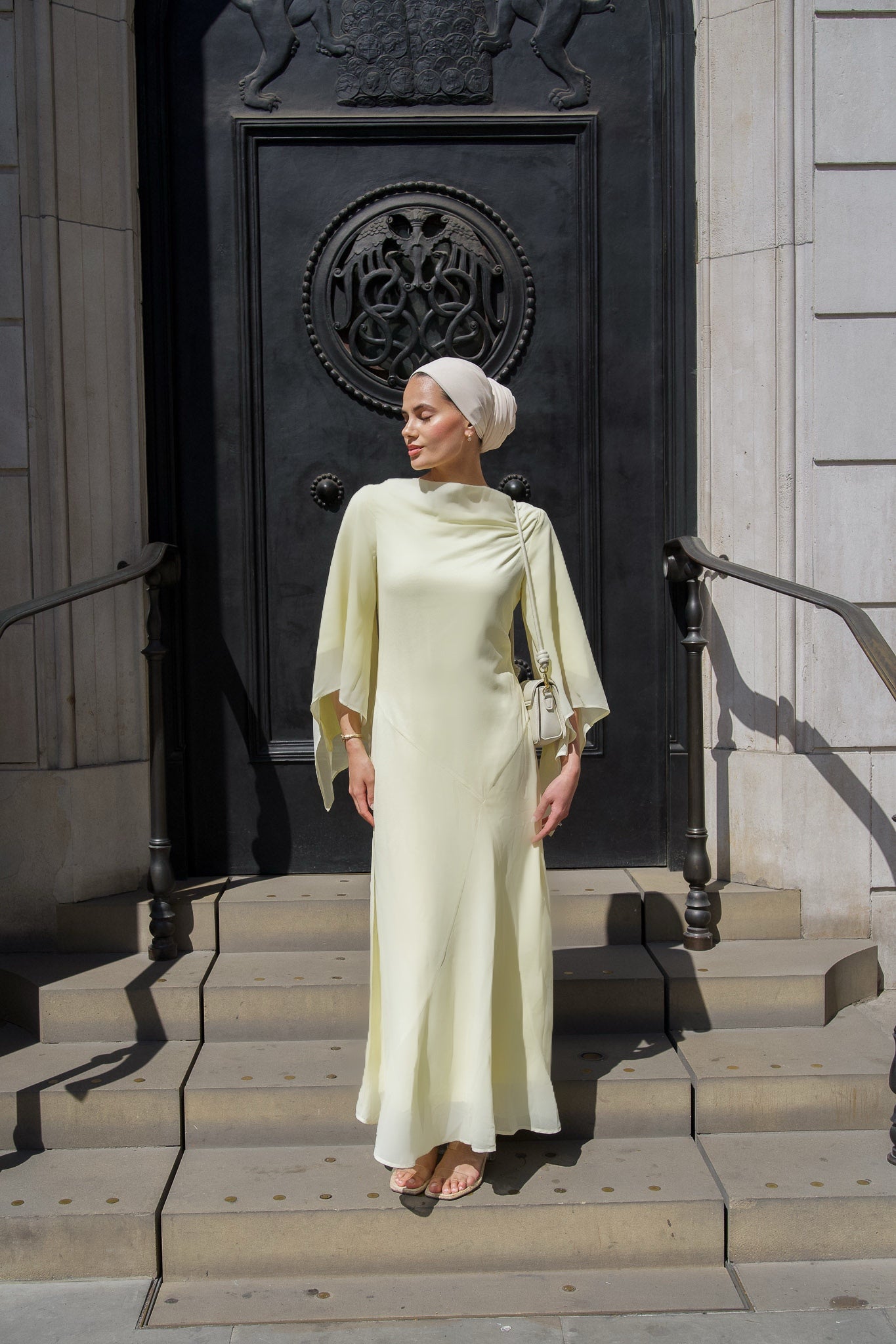 Elegant Lime Luxe Long Sleeve Maxi Dress