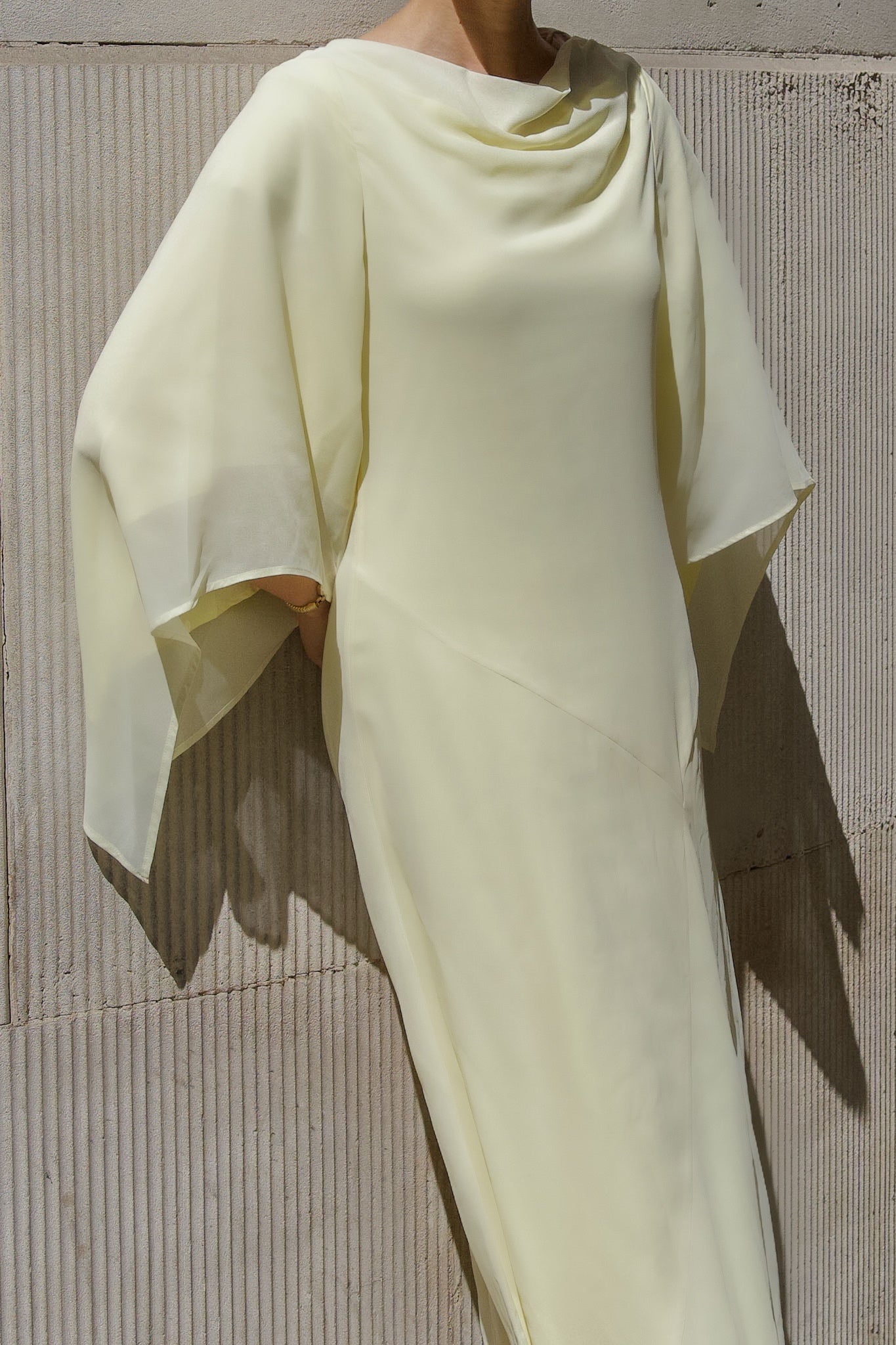 Elegant Lime Luxe Long Sleeve Maxi Dress