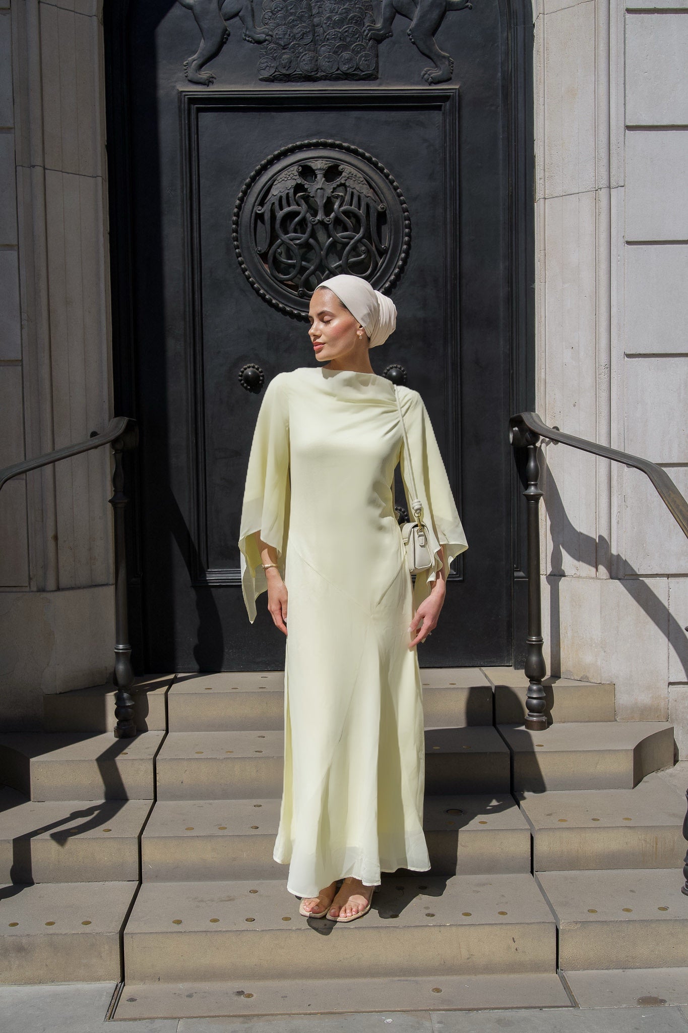 Elegant Lime Luxe Long Sleeve Maxi Dress