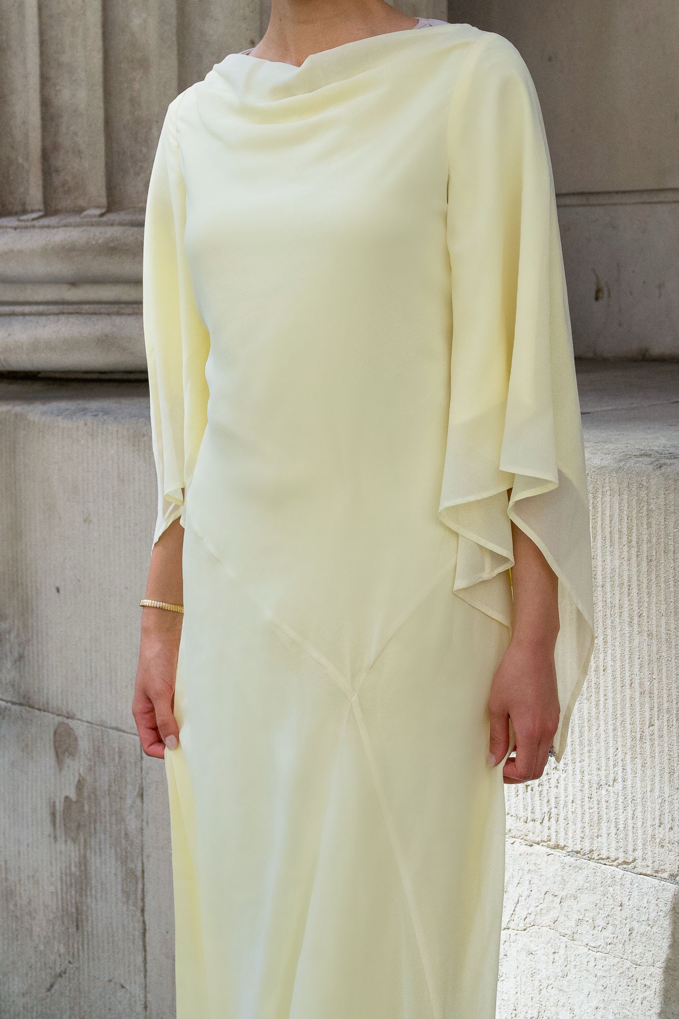 Elegant Lime Luxe Long Sleeve Maxi Dress