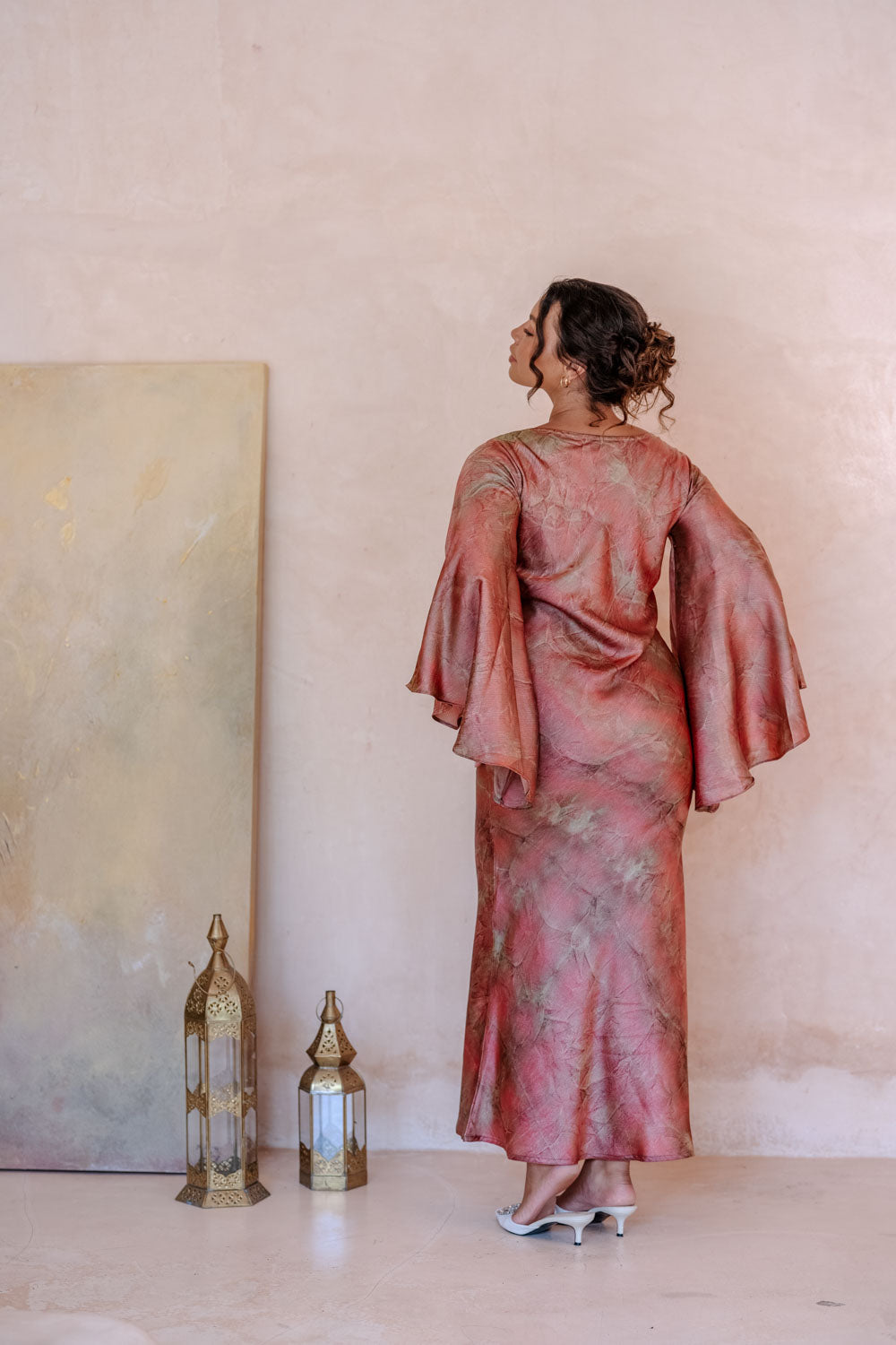 Roseate Silk Drapery Dress