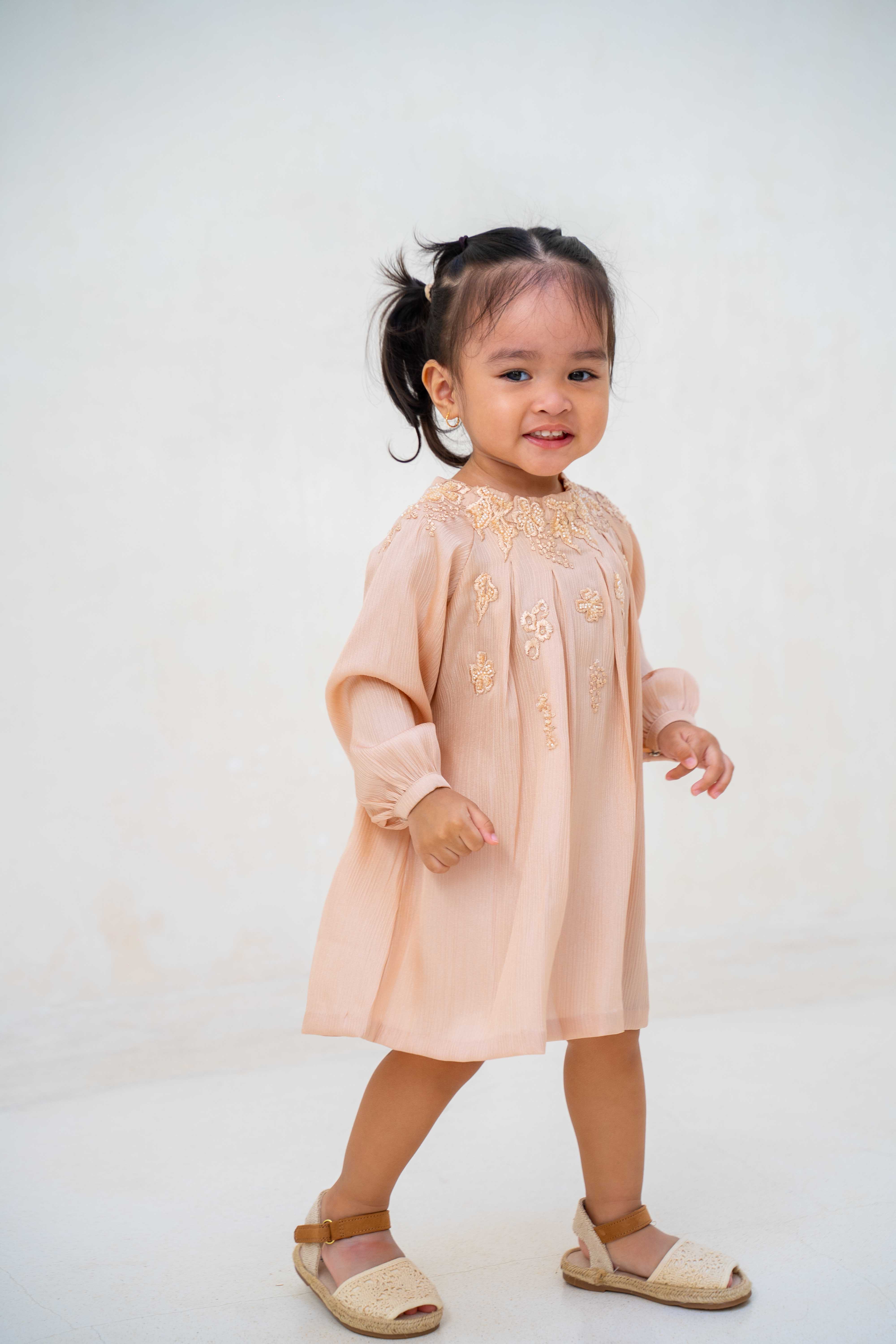 Pastel Pink Blooms Baby Dress