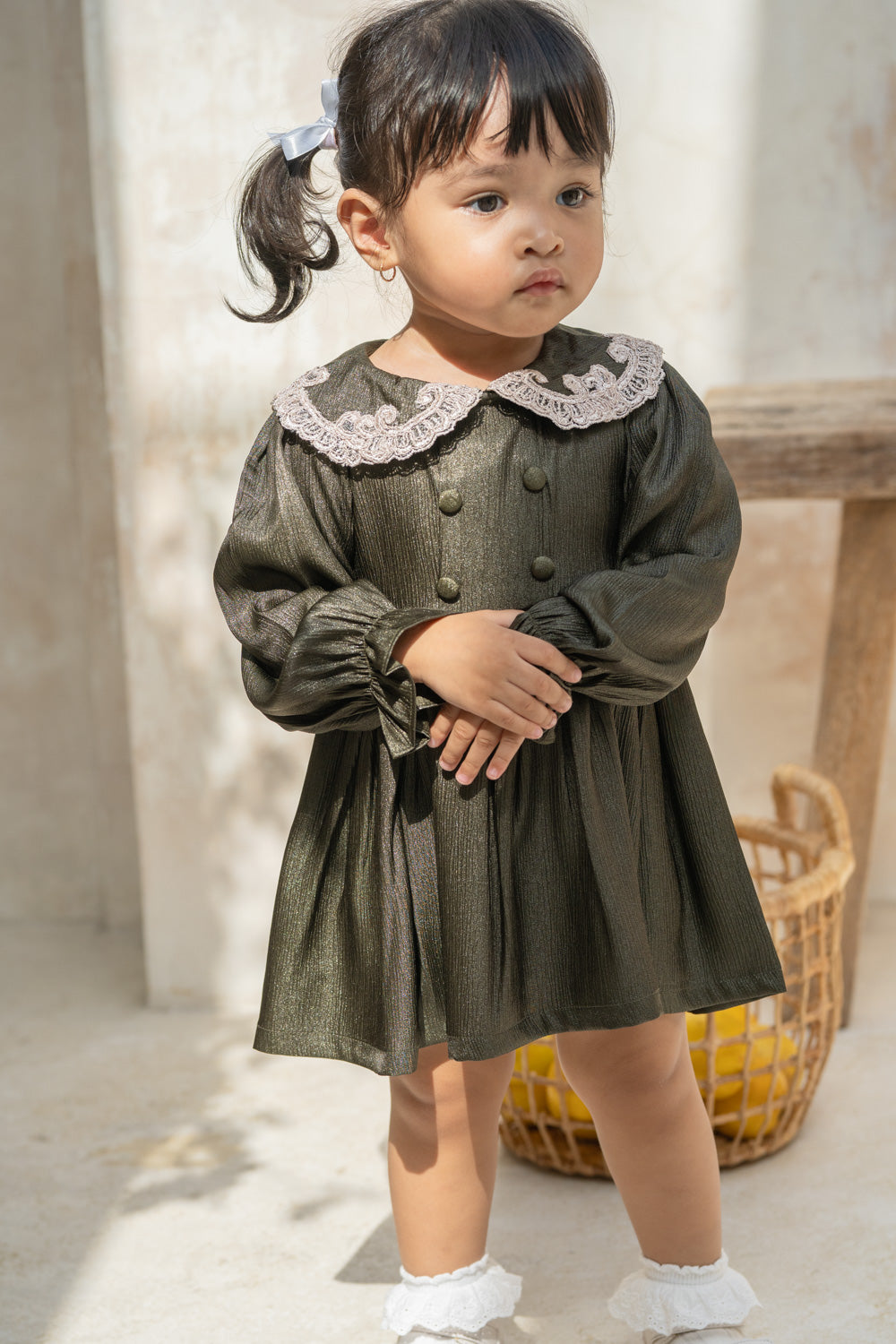 Evergreen Lace Baby Dress