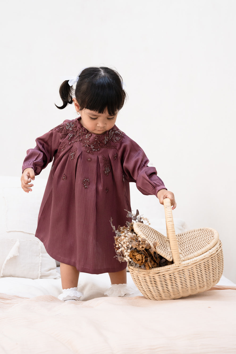 Maroon Charm Baby Dress
