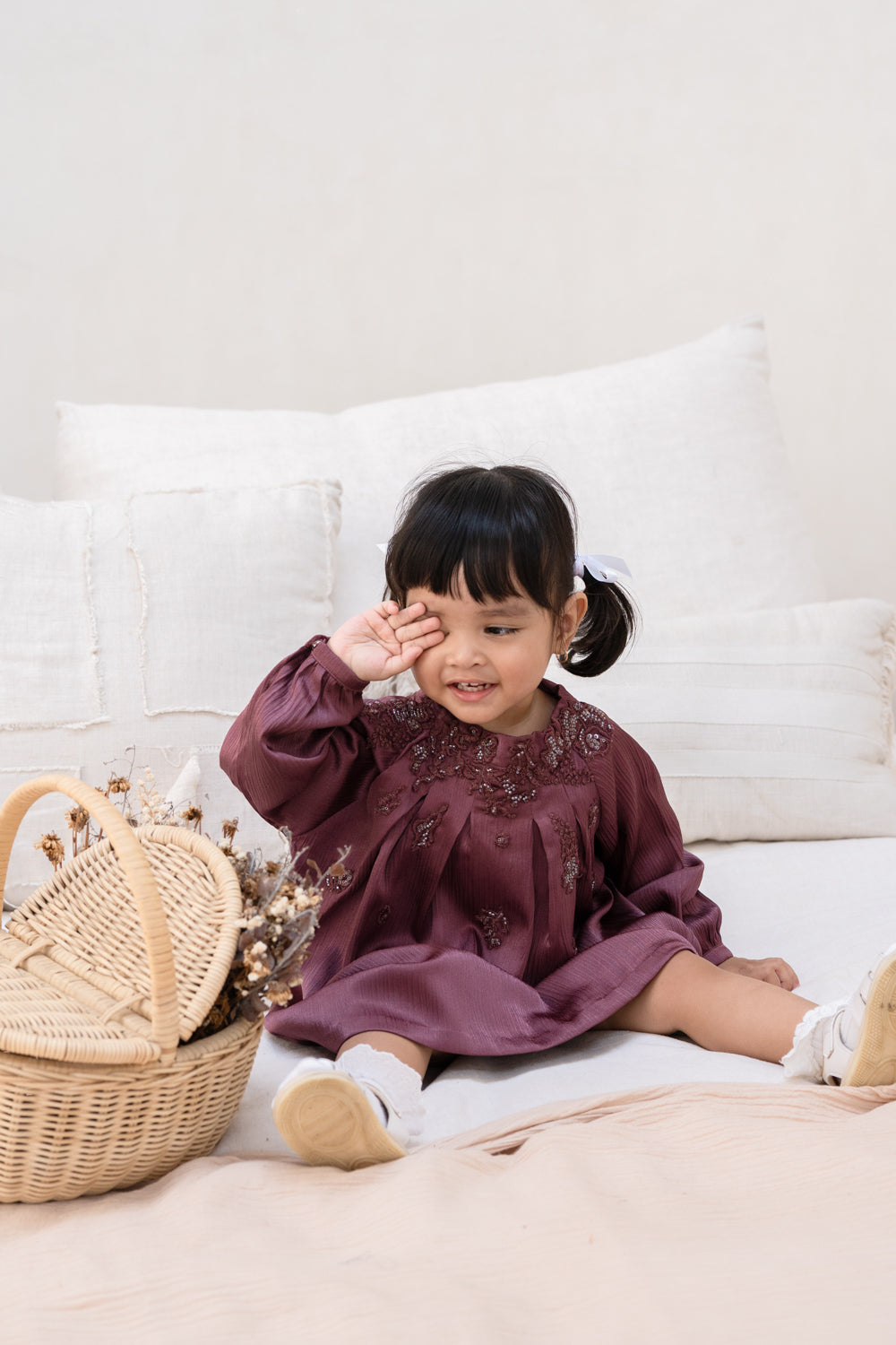 Maroon Charm Baby Dress