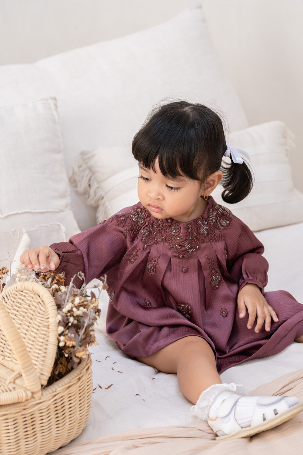 Maroon Charm Baby Dress