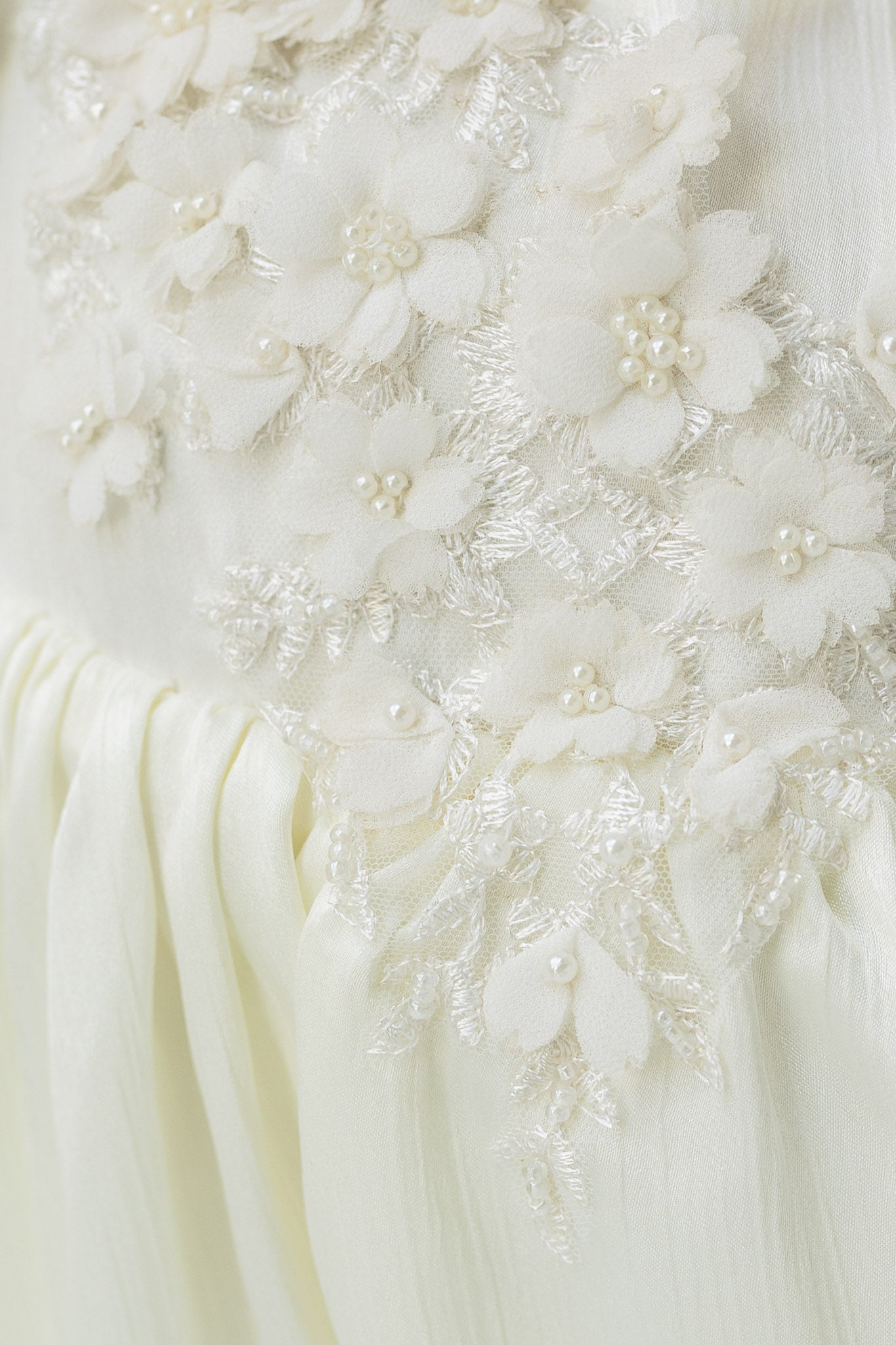 Ivory Blossom Baby Dress with Floral Embellishments