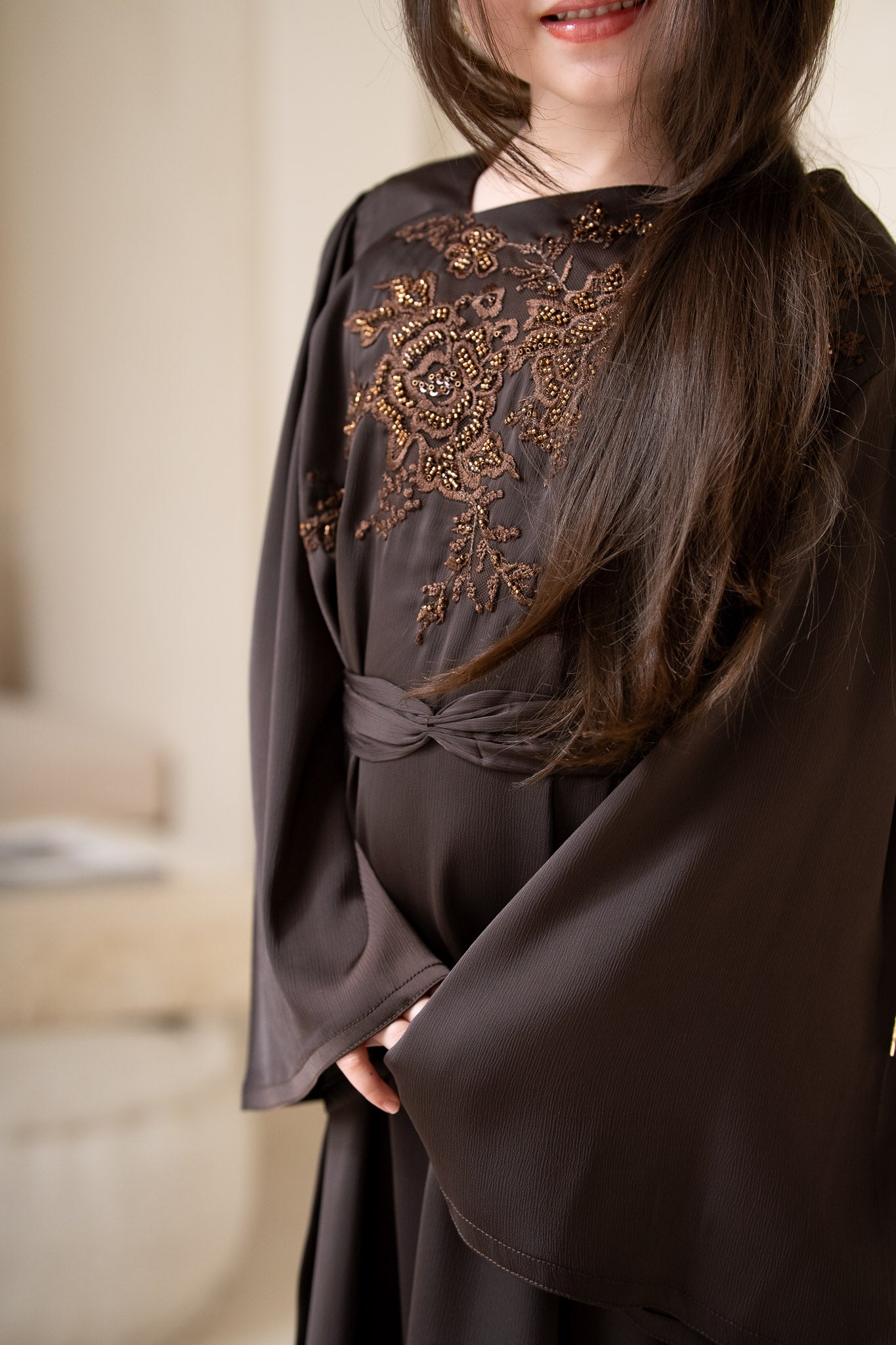 Cocoa Bronze Kids Abaya
