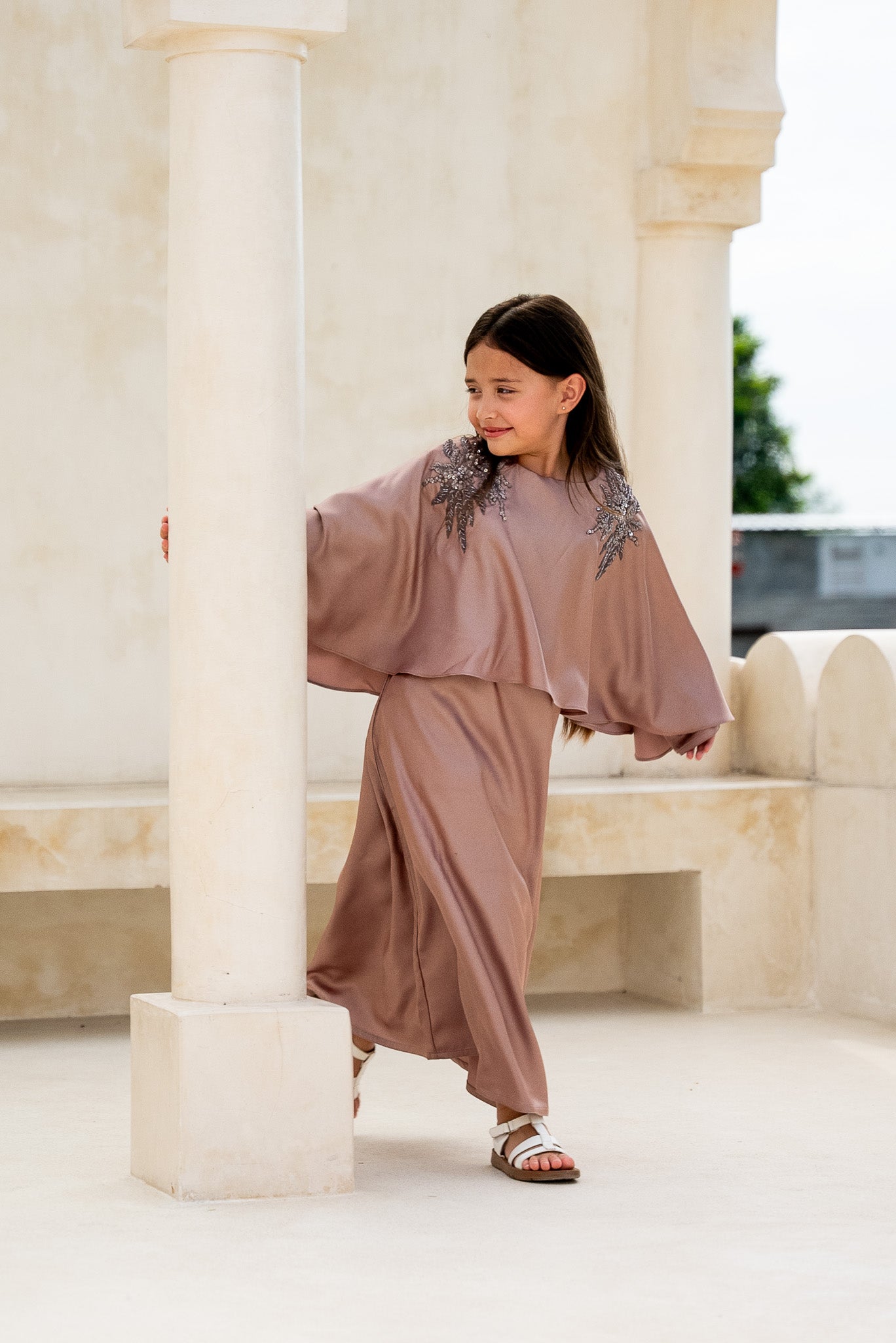 Dusky Plum Kids Abaya
