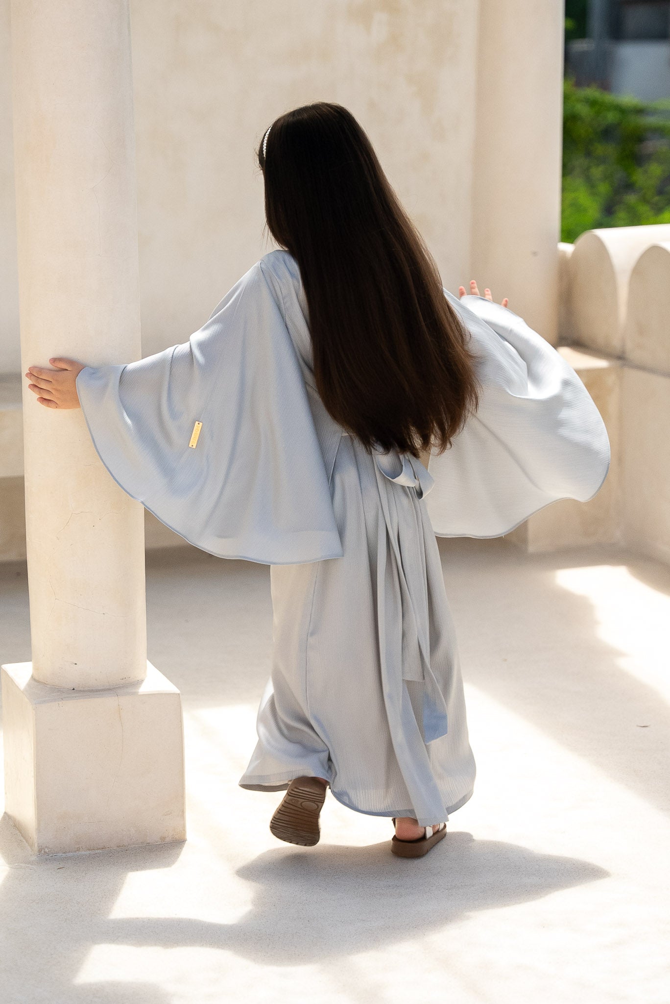 Misty Silver Kids Abaya