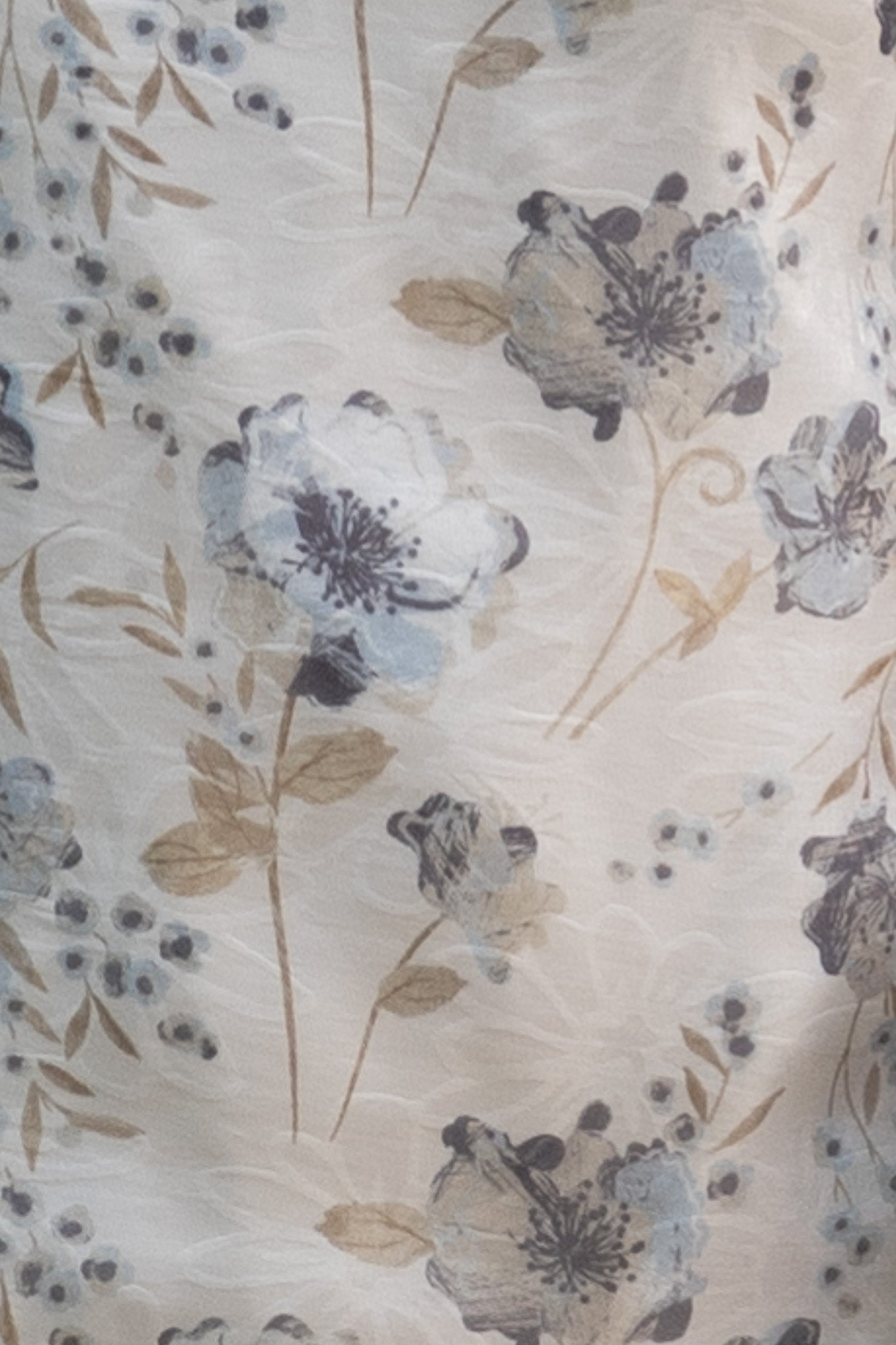 Chic Ivory Floral Maxi Dress with Flowing Bell Sleeves