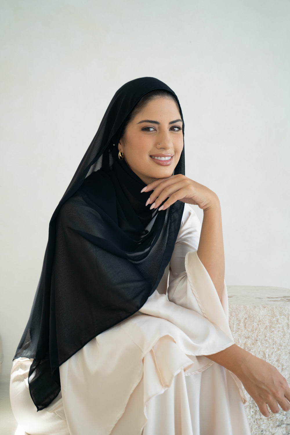 inky black Hijab