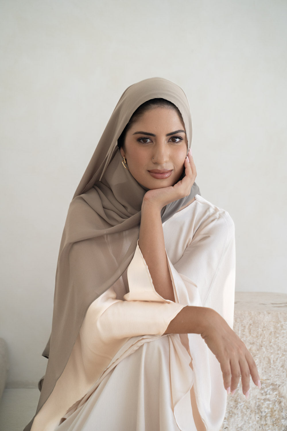 Urban Taupe Chiffon Hijab-Colour 302